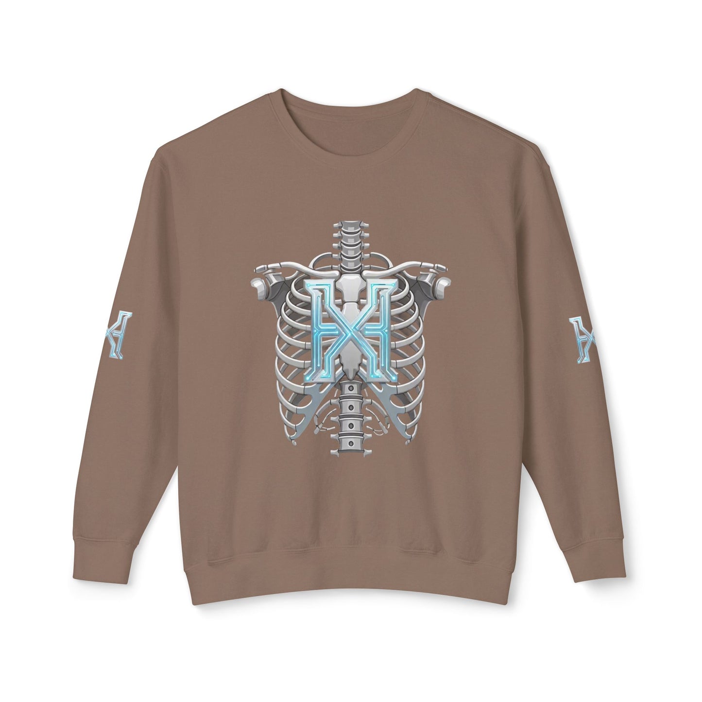 Hypug Xenon Cyber X Ribcage Crewneck Sweatshirt — Futuristic Robotic Hand Graphic