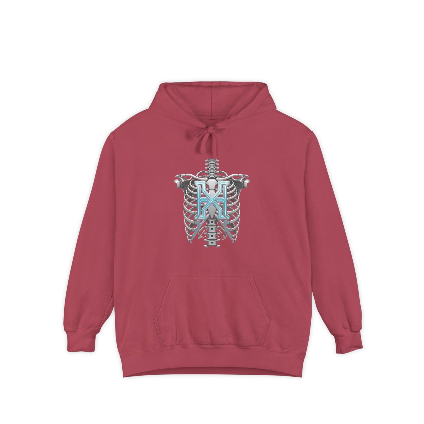 Hypug Xenon Ribcage Anatomy Hoodie — Blue Gothic Spine Chest Design