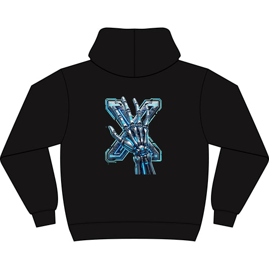 Hypug Cyber X Skeleton Hoodie — Futuristic Tech Ribcage Graphic Hoodie - HYPUG XENON