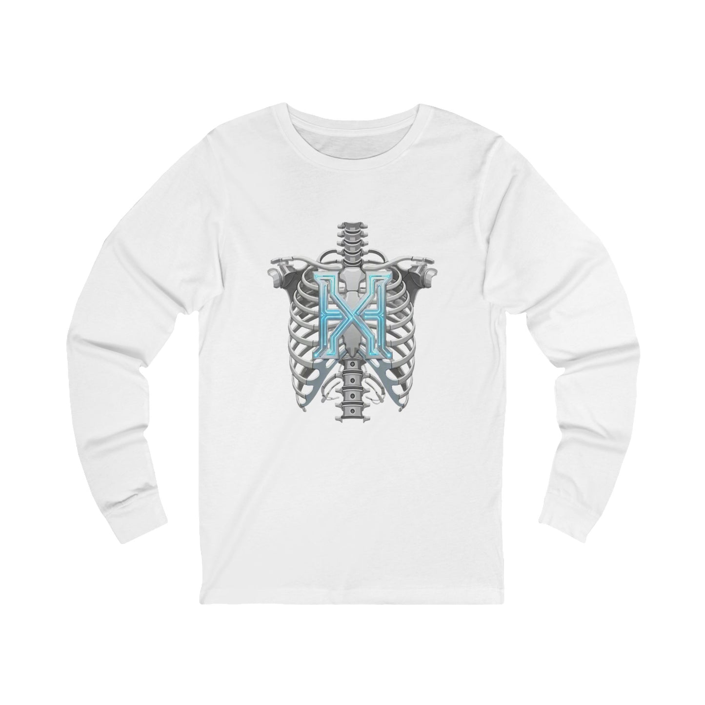 Hypug Xenon Robotic X Ribcage Long Sleeve Tee — Cyberpunk Skeleton Graphic Shirt