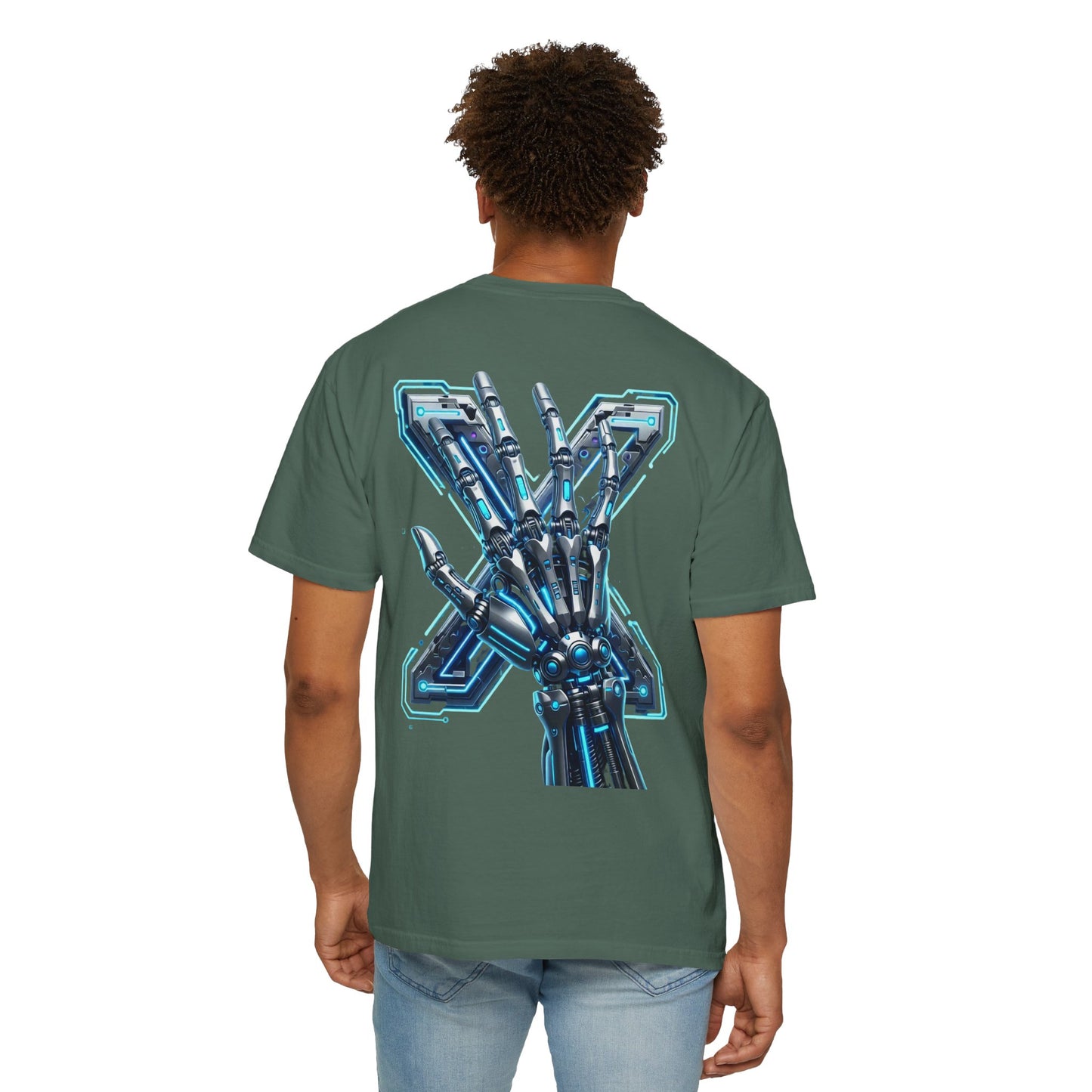 Hypug Xenon Skeleton Ribcage & Robotic X T-Shirt — Futuristic Tech Anatomy Tee