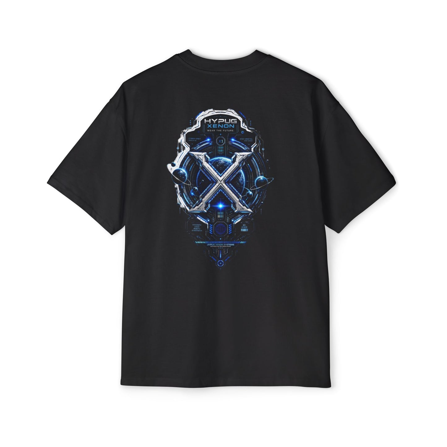 HYPUG XENON Cyber Orbit T-shirt back with futuristic orbital X graphic