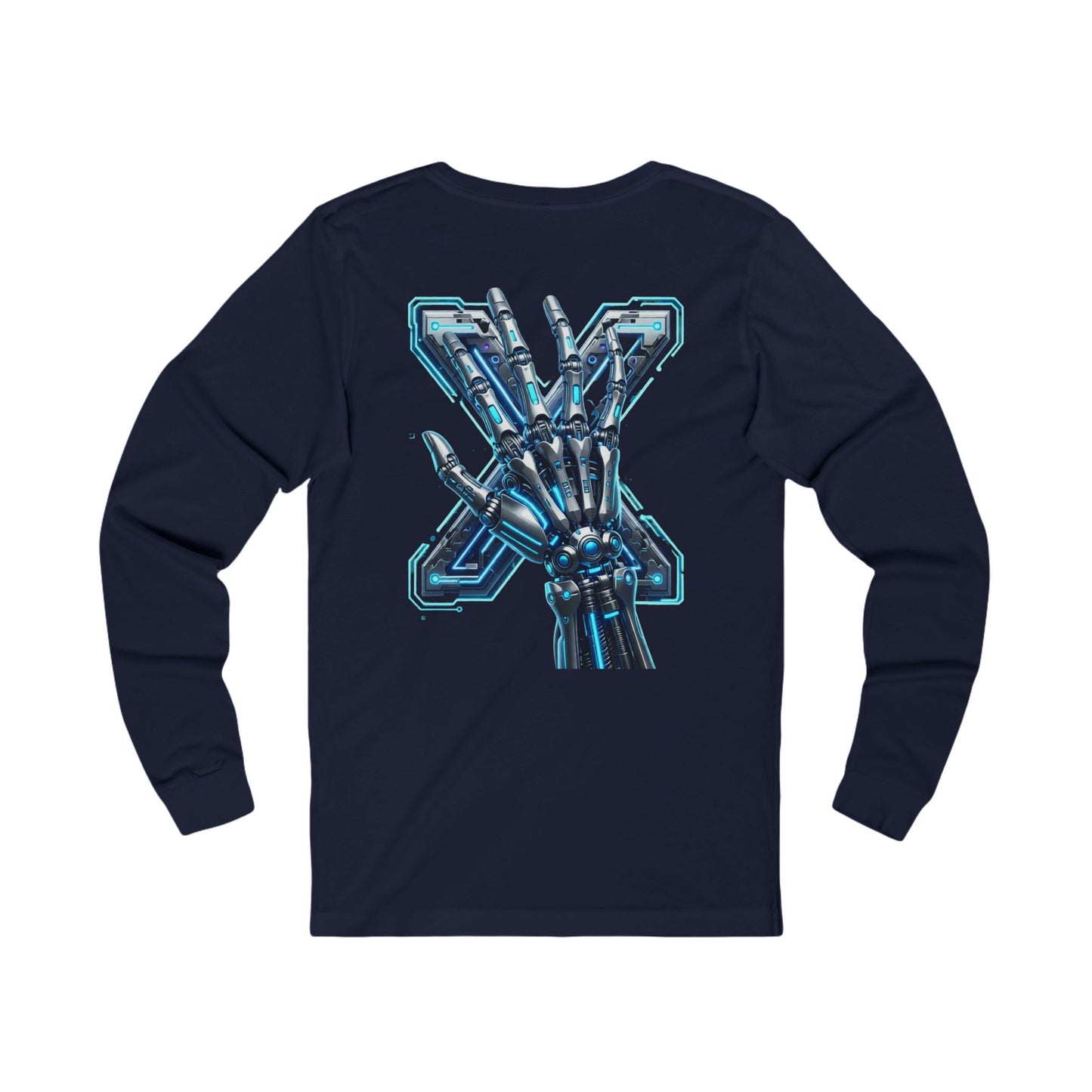 Hypug Xenon Robotic X Ribcage Long Sleeve Tee — Cyberpunk Skeleton Graphic Shirt