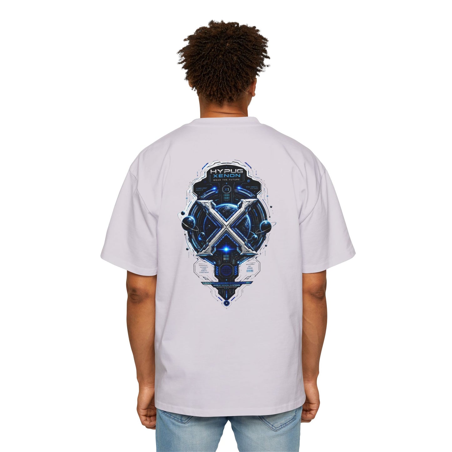 HYPUG XENON Cyber Orbit T-shirt back with futuristic orbital X graphic