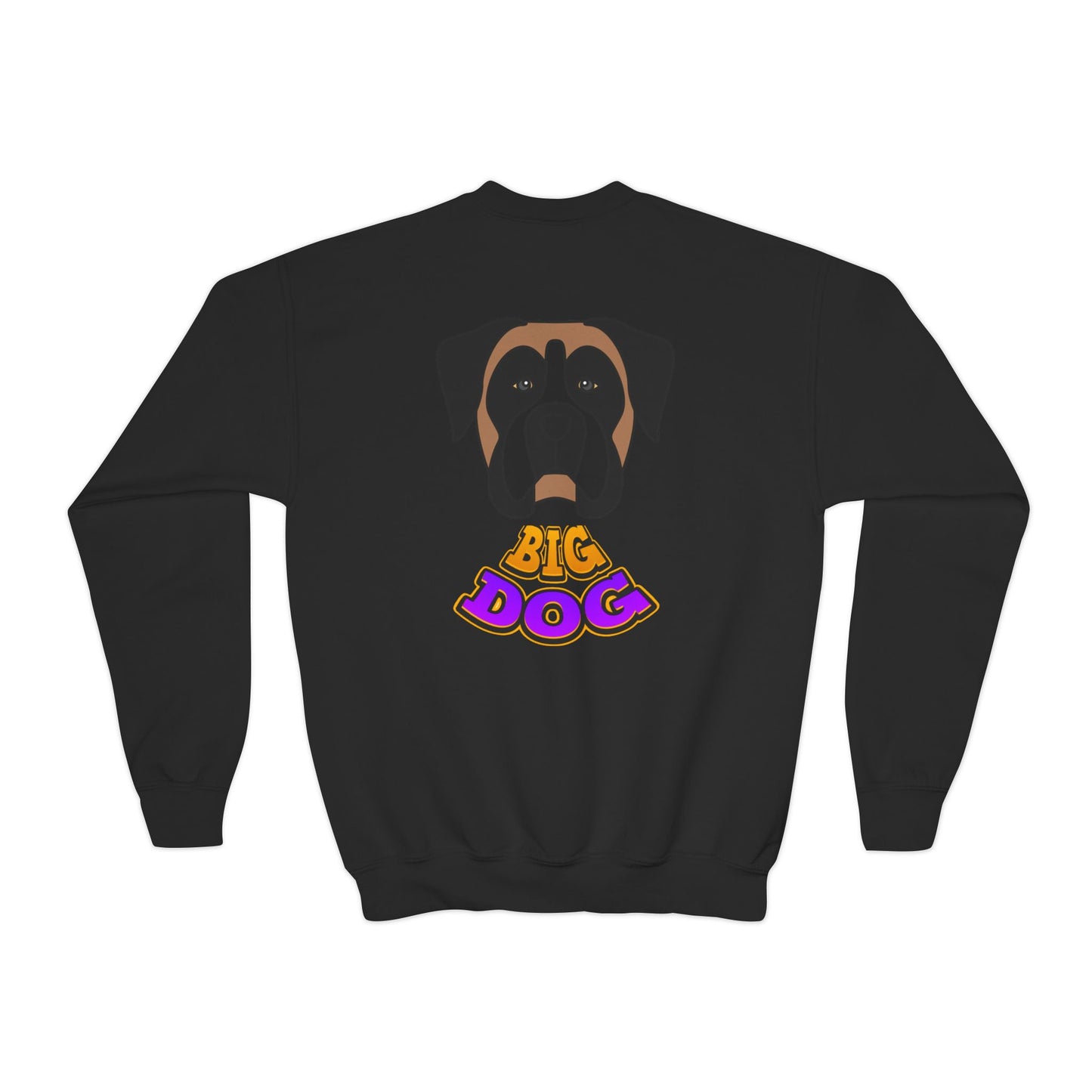 Big Dog Youth Crewneck Sweatshirt — Cute Cartoon Dog Graphic