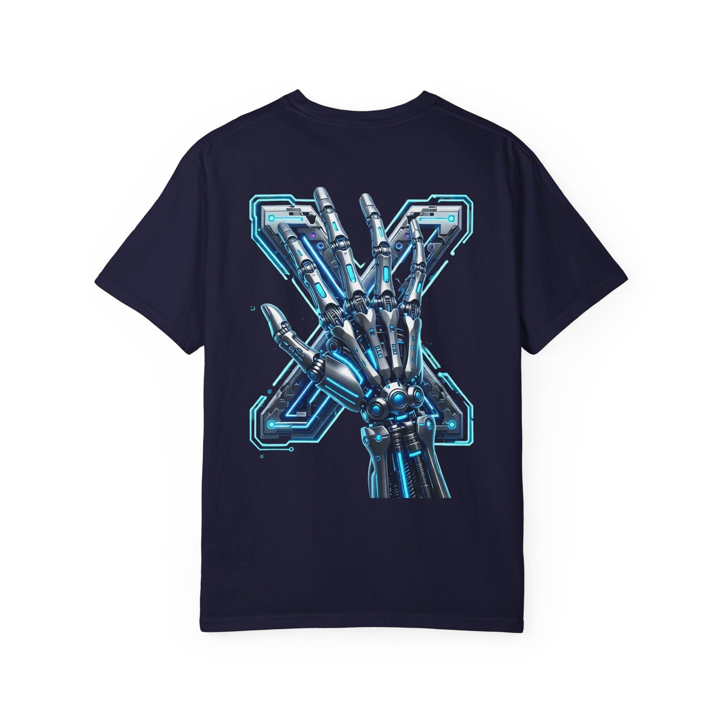 Hypug Xenon Skeleton Ribcage & Robotic X T-Shirt — Futuristic Tech Anatomy Tee