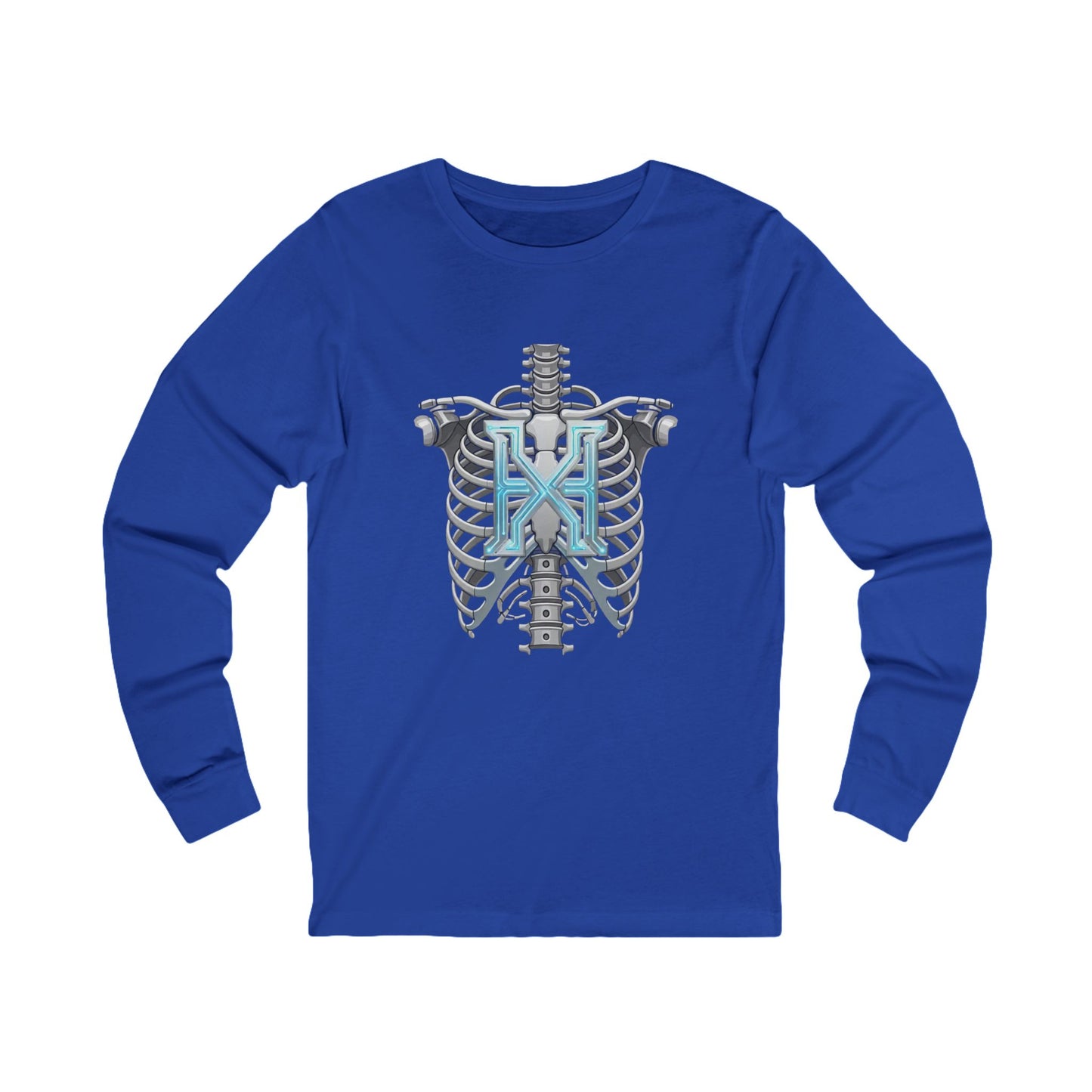Hypug Xenon Robotic X Ribcage Long Sleeve Tee — Cyberpunk Skeleton Graphic Shirt
