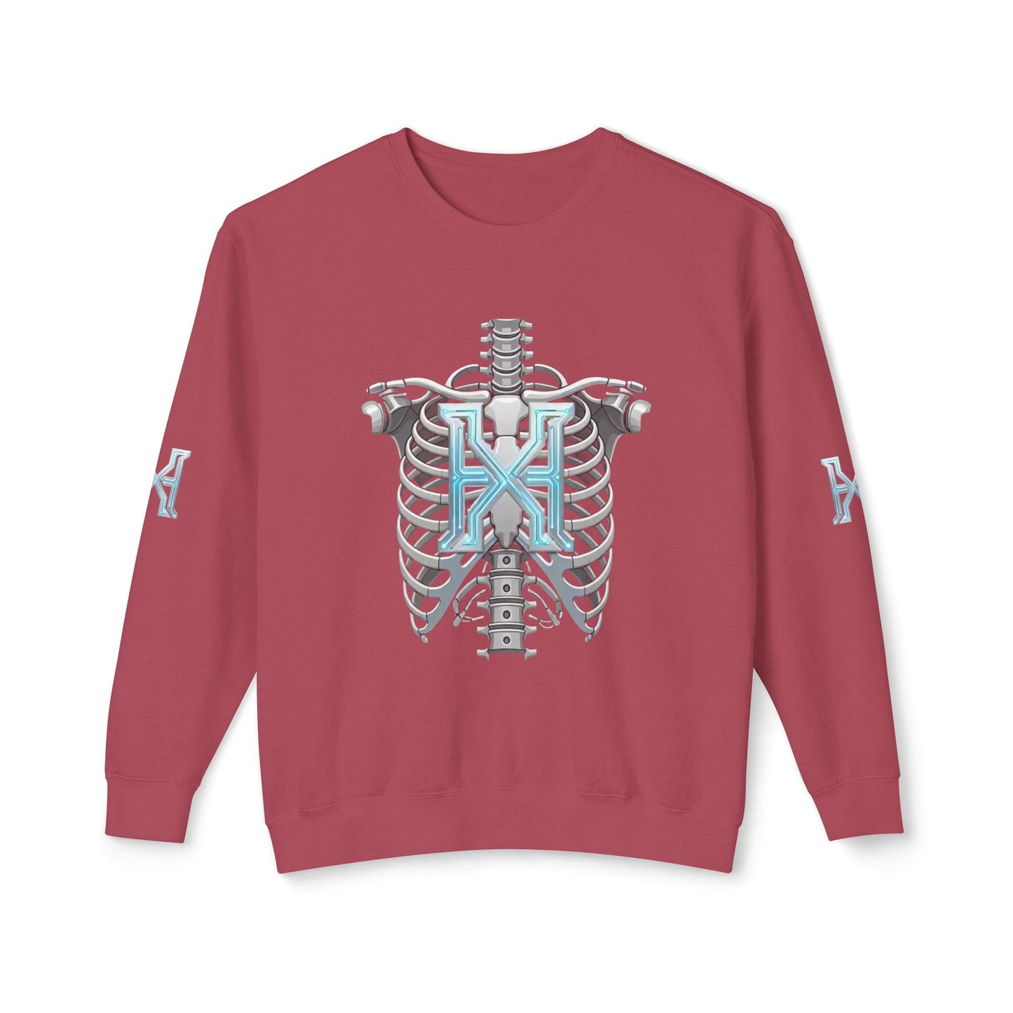 Hypug Xenon Cyber X Ribcage Crewneck Sweatshirt — Futuristic Robotic Hand Graphic