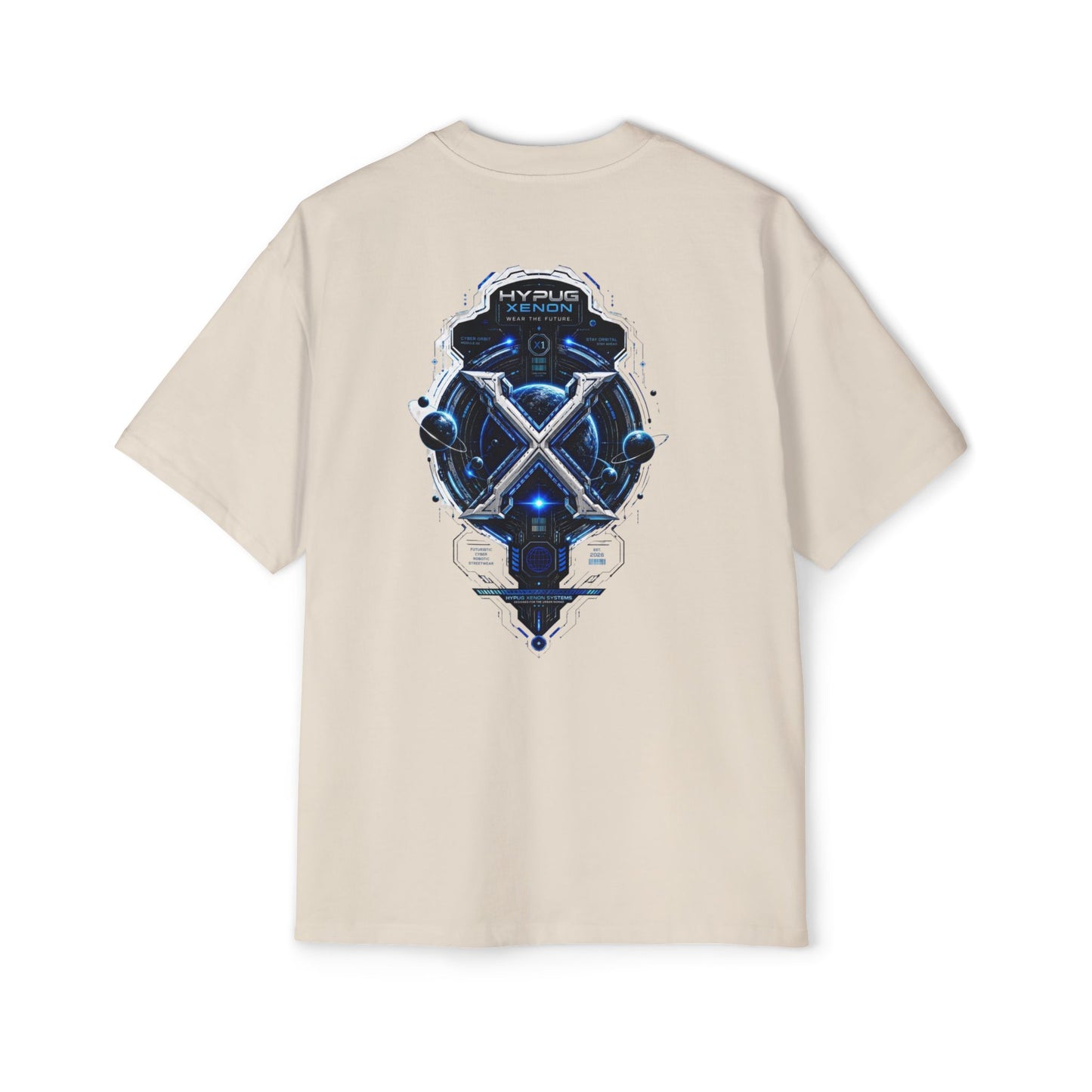 HYPUG XENON Cyber Orbit T-shirt back with futuristic orbital X graphic