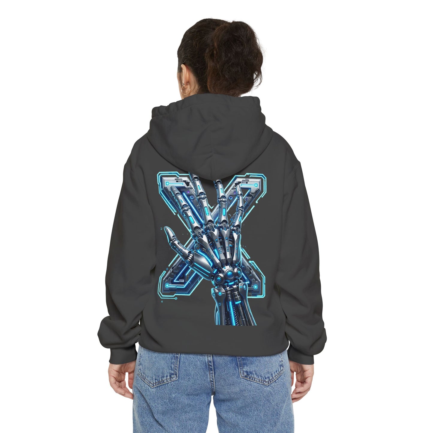 Hypug Xenon Ribcage Anatomy Hoodie — Blue Gothic Spine Chest Design