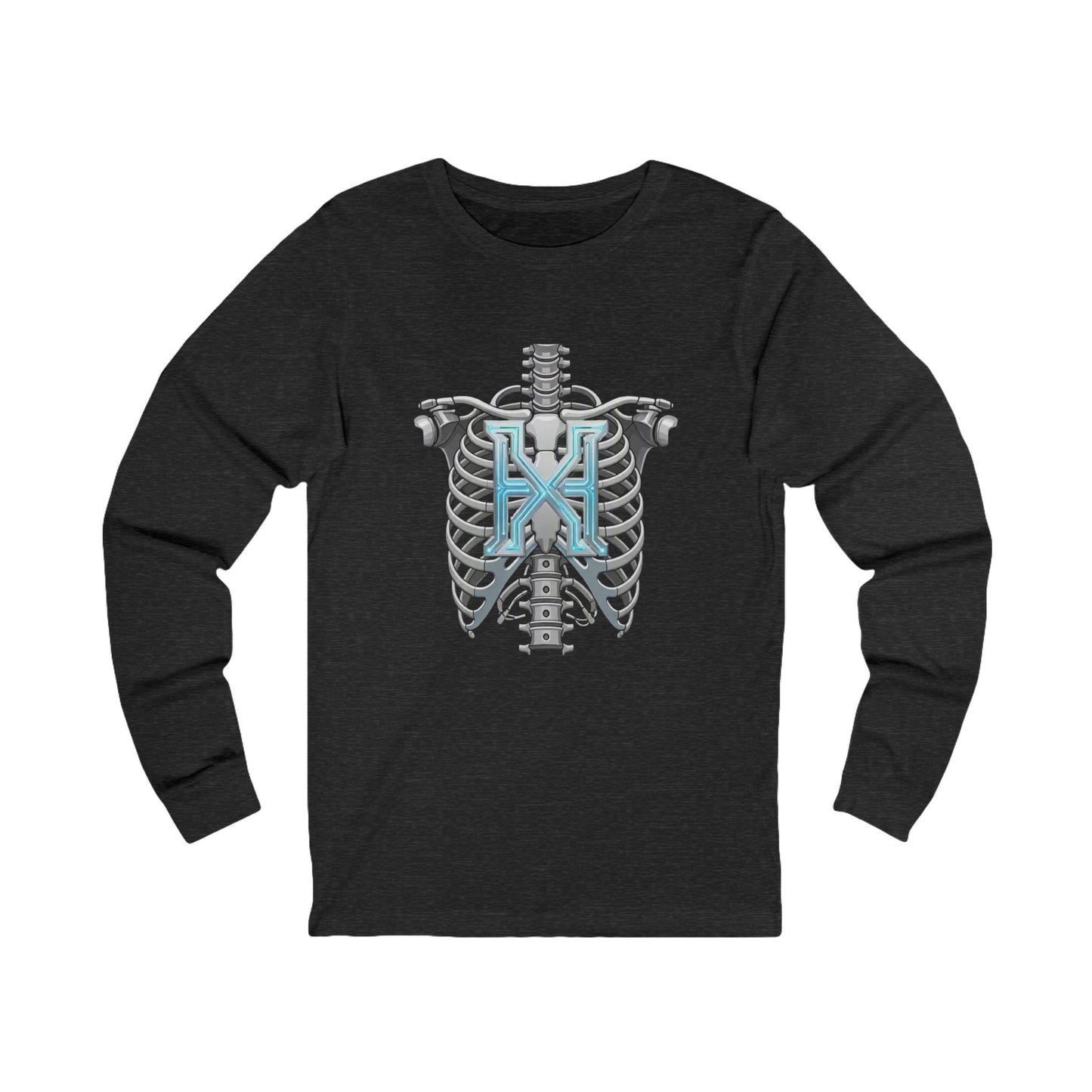 Hypug Xenon Robotic X Ribcage Long Sleeve Tee — Cyberpunk Skeleton Graphic Shirt