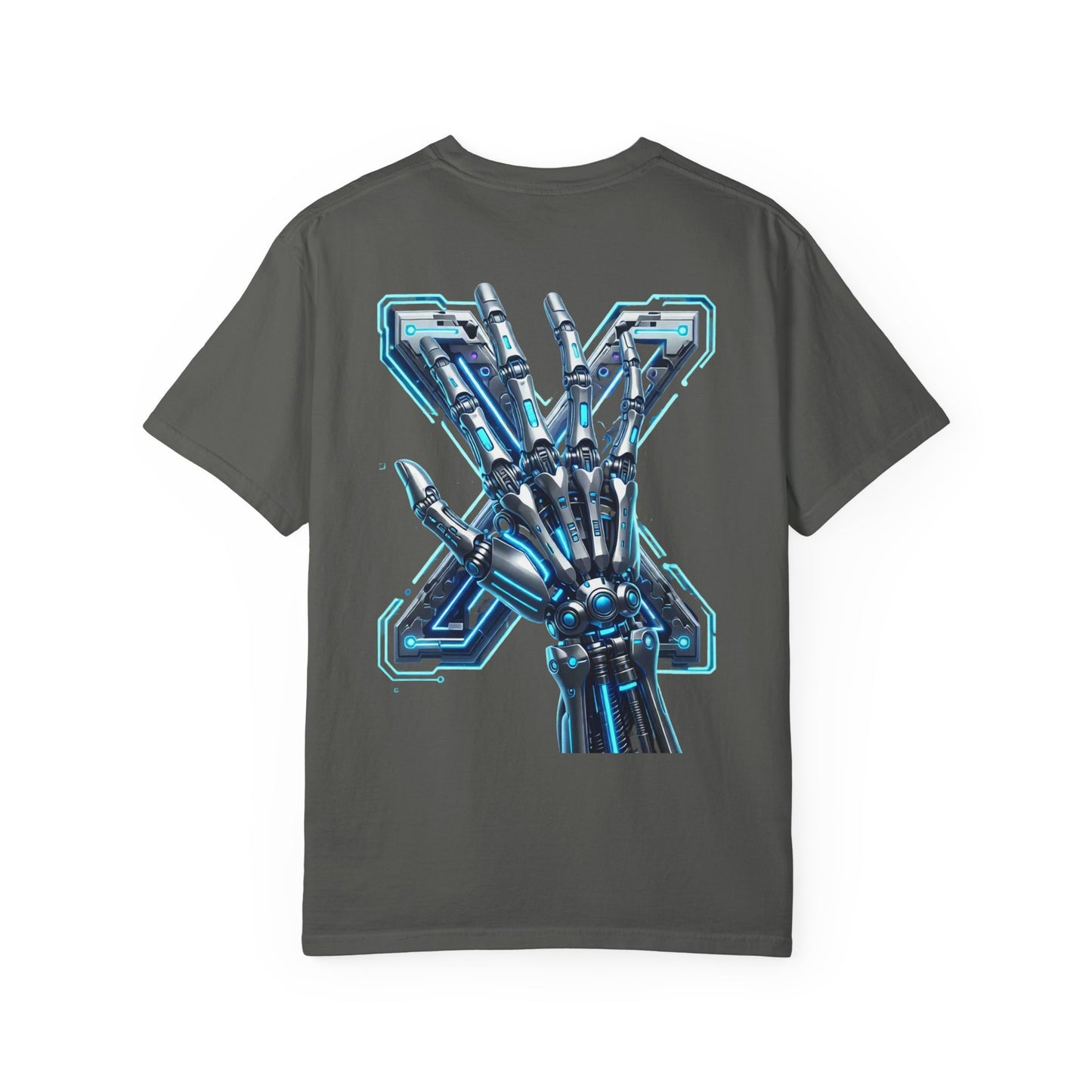 Hypug Xenon Skeleton Ribcage & Robotic X T-Shirt — Futuristic Tech Anatomy Tee