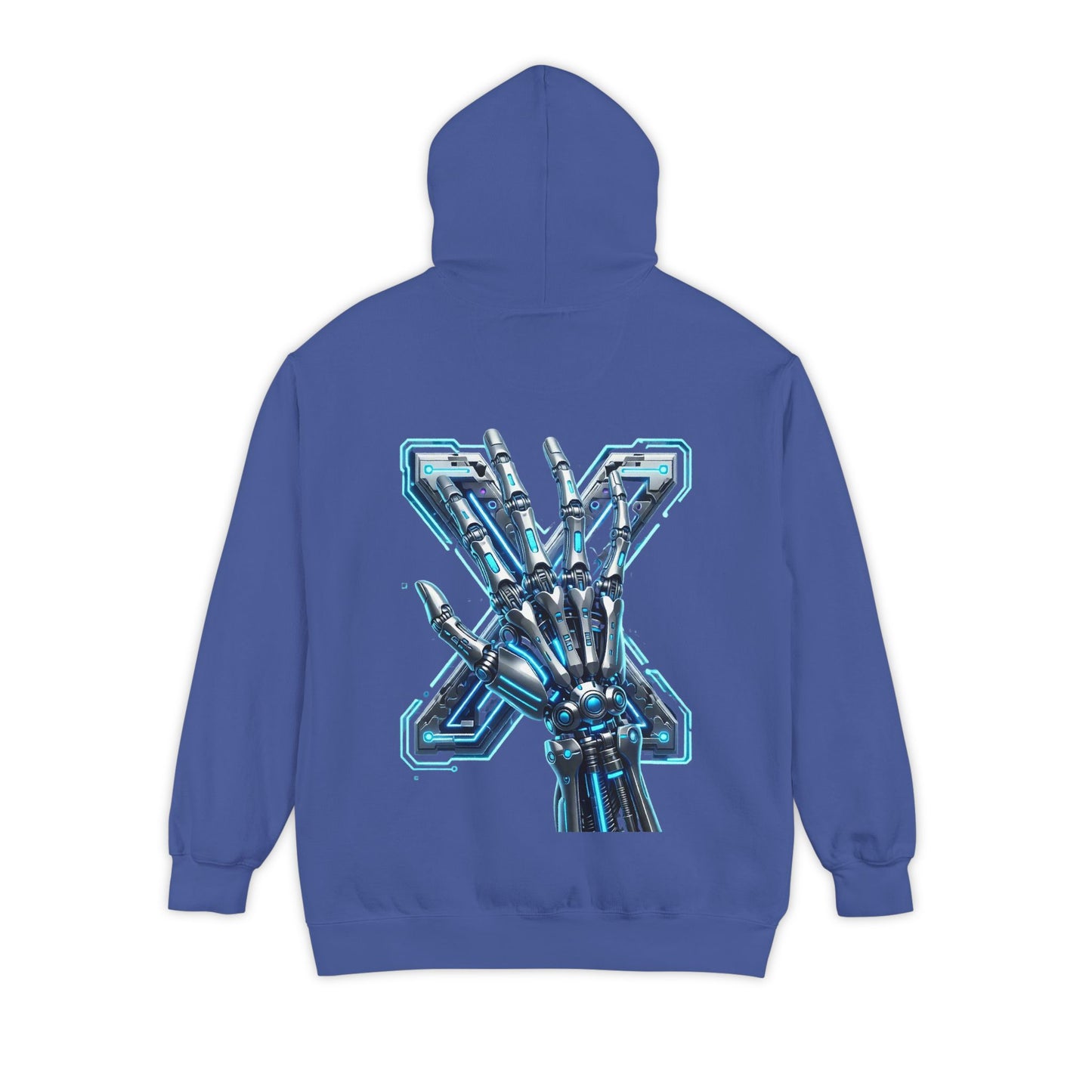 Hypug Xenon Ribcage Anatomy Hoodie — Blue Gothic Spine Chest Design