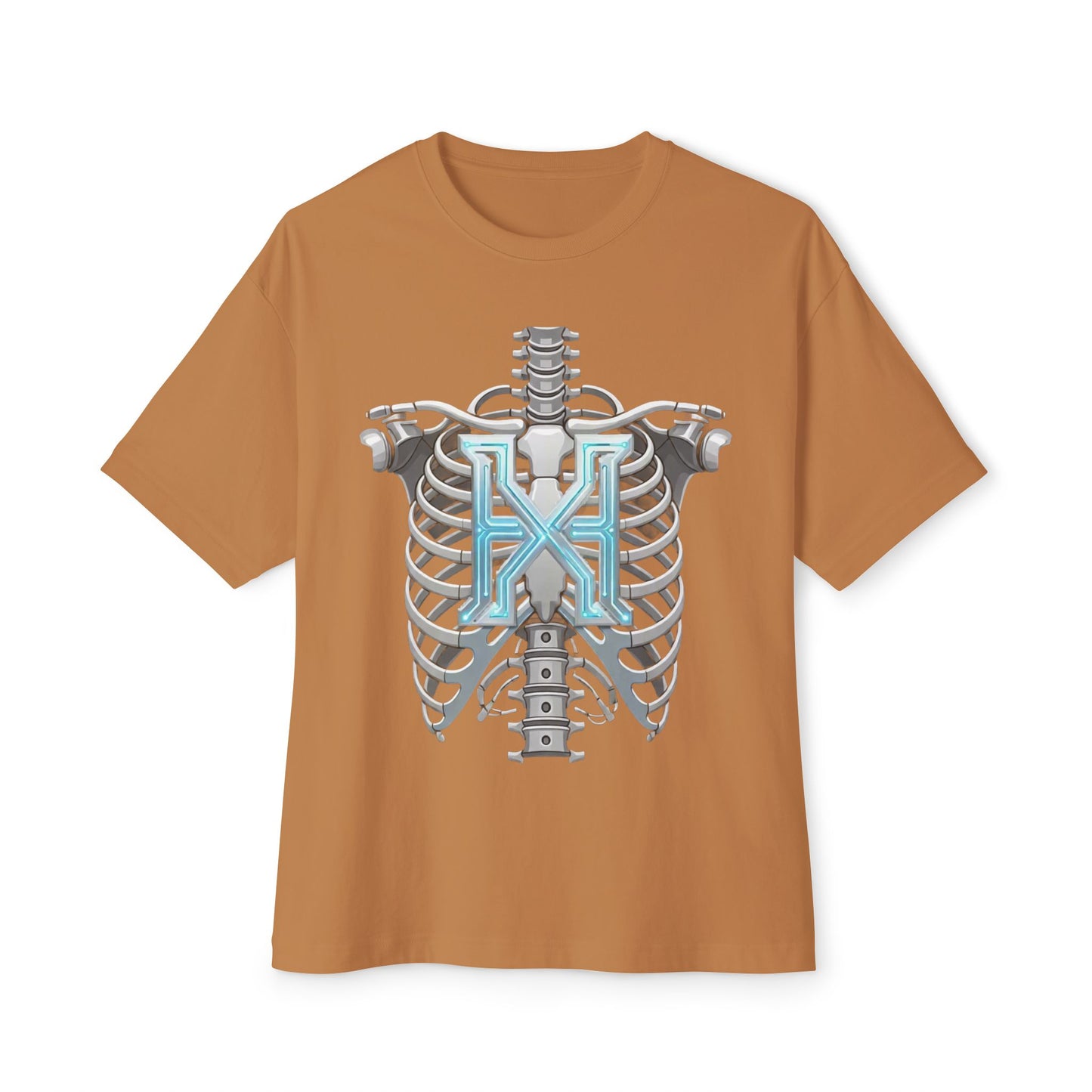 Cyber X Skeleton Tee — Futuristic Robotic Ribcage Graphic T-Shirt