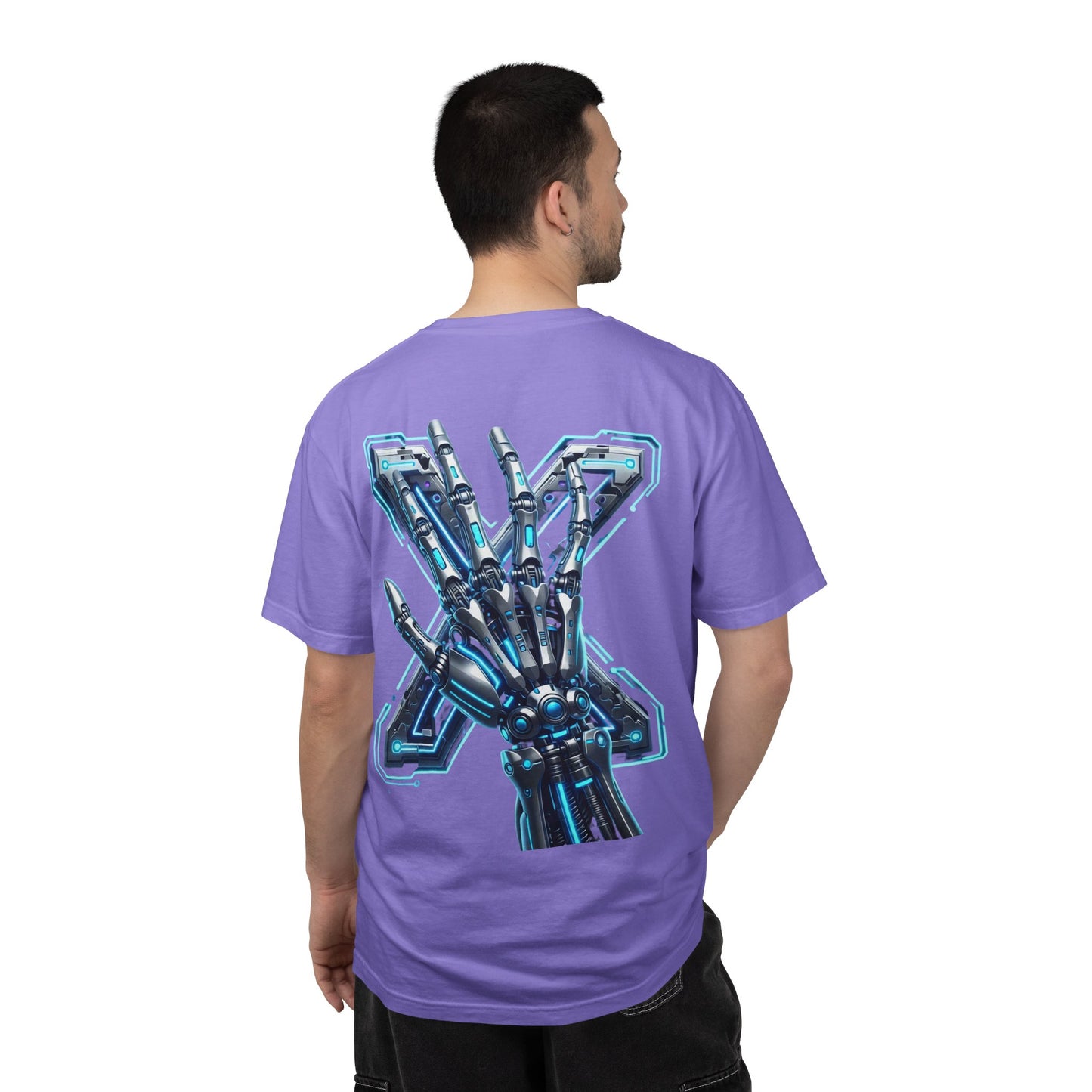 Hypug Xenon Skeleton Ribcage & Robotic X T-Shirt — Futuristic Tech Anatomy Tee