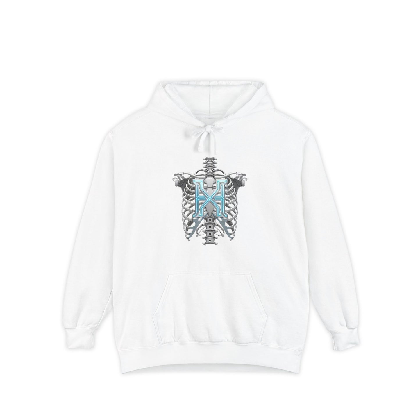 Hypug Xenon Ribcage Anatomy Hoodie — Blue Gothic Spine Chest Design