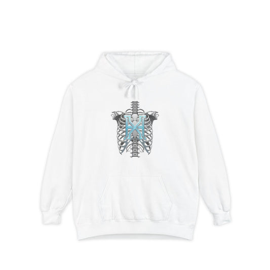 Hypug Xenon Ribcage Anatomy Hoodie — Blue Gothic Spine Chest Design - HYPUG XENON