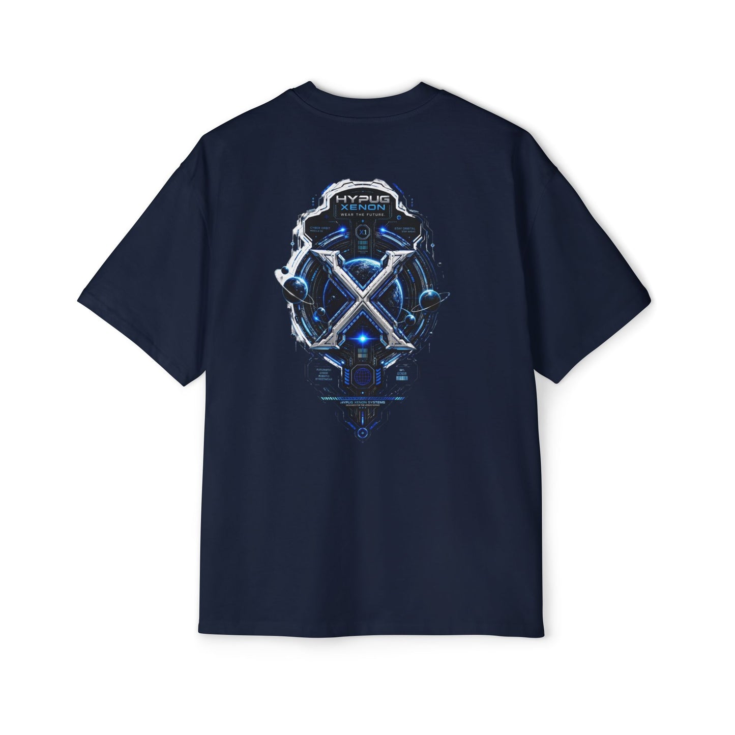 HYPUG XENON Cyber Orbit T-shirt back with futuristic orbital X graphic