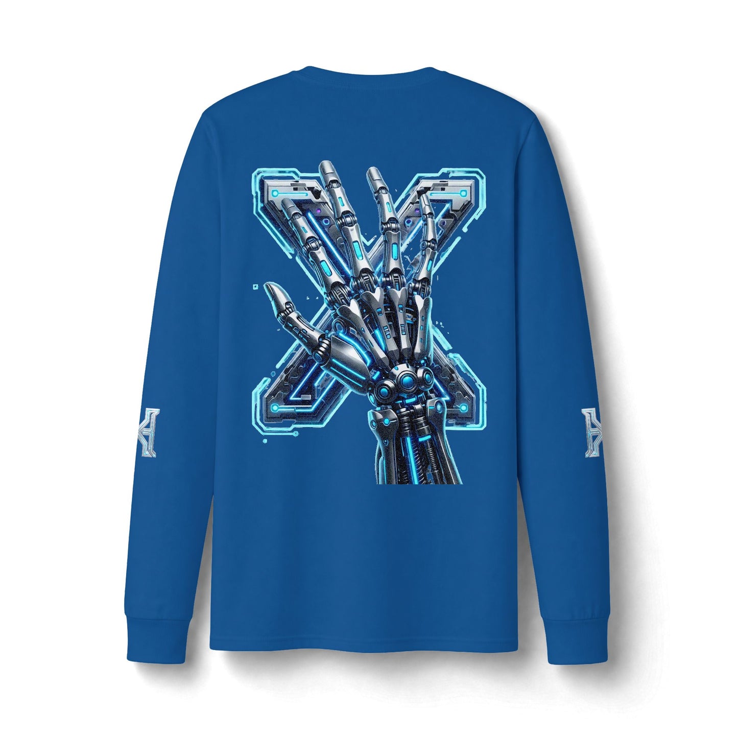 Hypug Xenon Cyber Skeleton Long Sleeve Tee — Futuristic Robotic X Ribcage Graphic