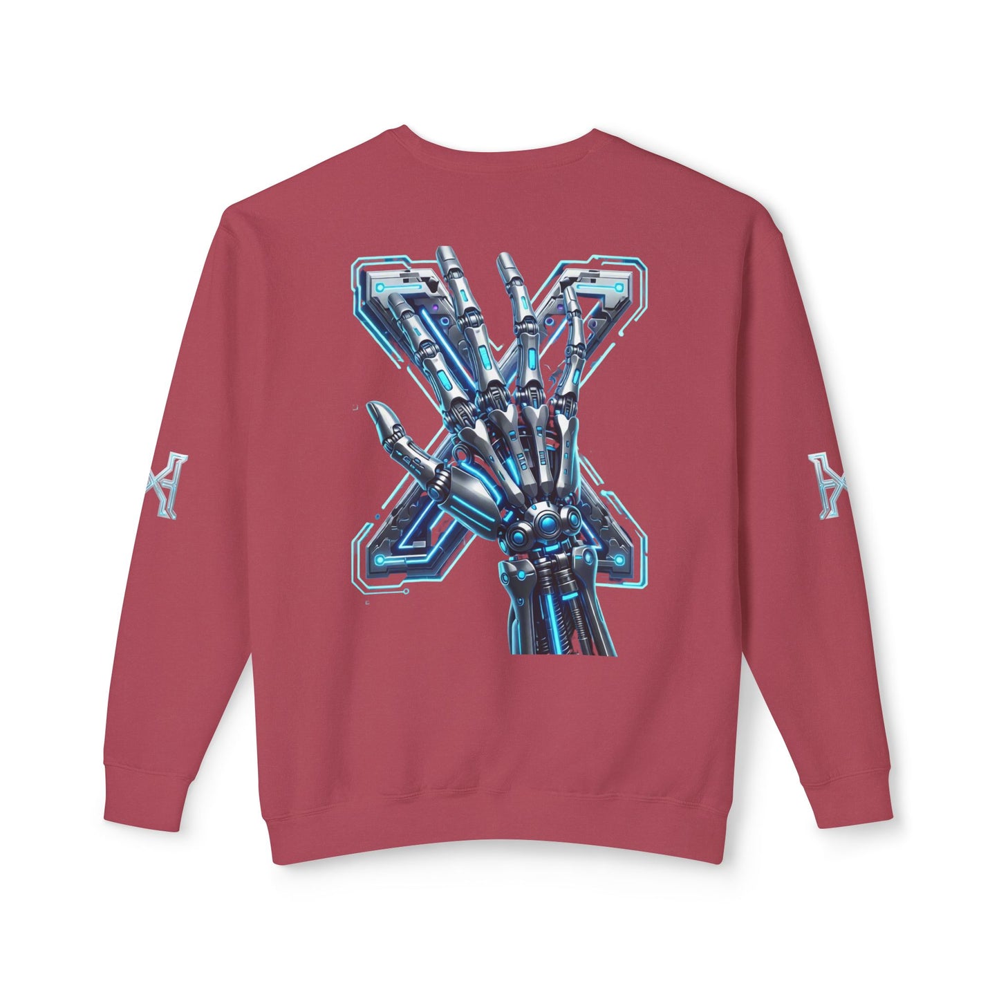 Hypug Xenon Cyber X Ribcage Crewneck Sweatshirt — Futuristic Robotic Hand Graphic