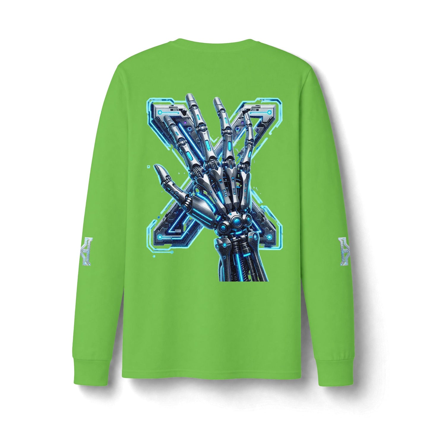 Hypug Xenon Cyber Skeleton Long Sleeve Tee — Futuristic Robotic X Ribcage Graphic