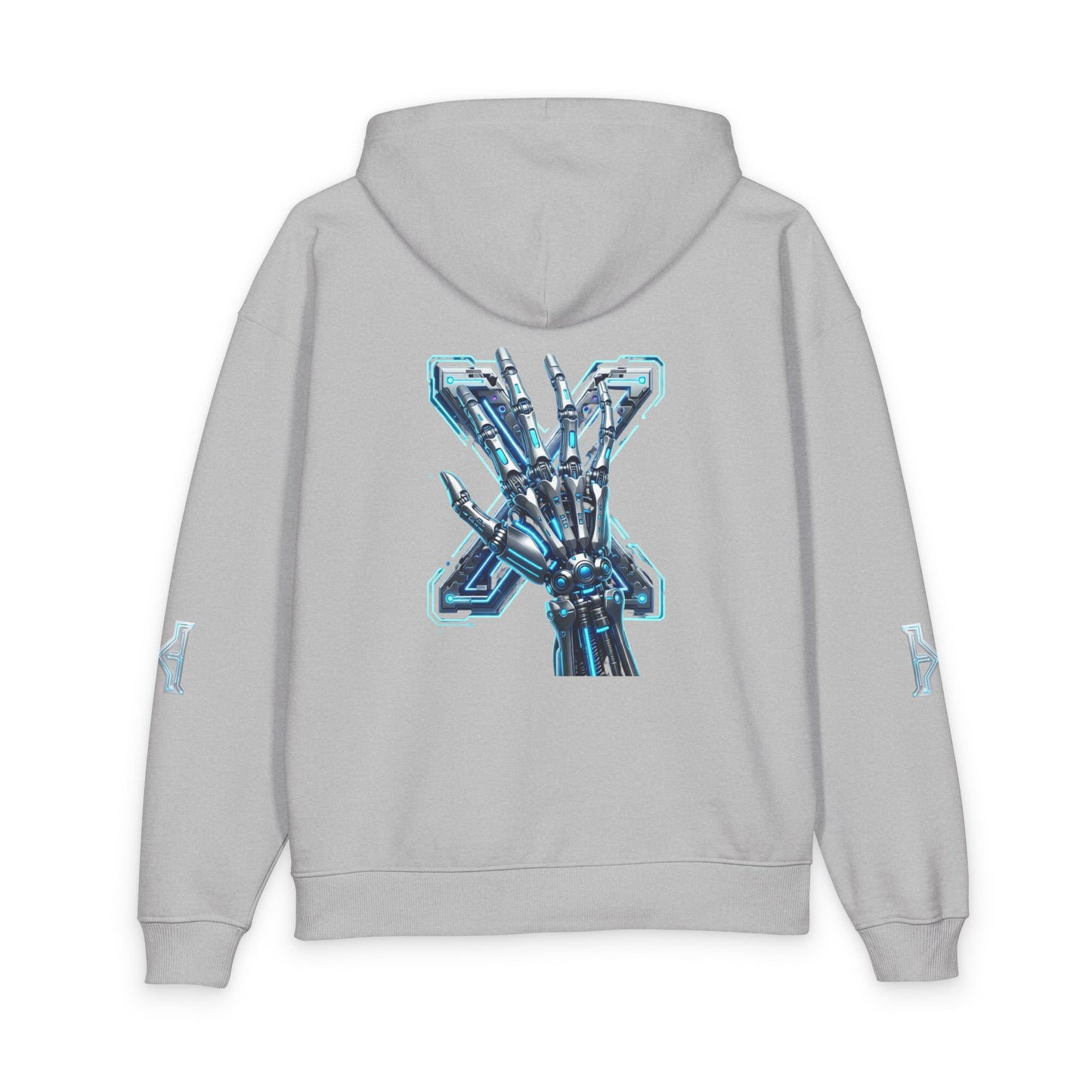 Hypug Xenon Hoodie — Cybernetic Spine & Robotic Hand Graphic Pullover