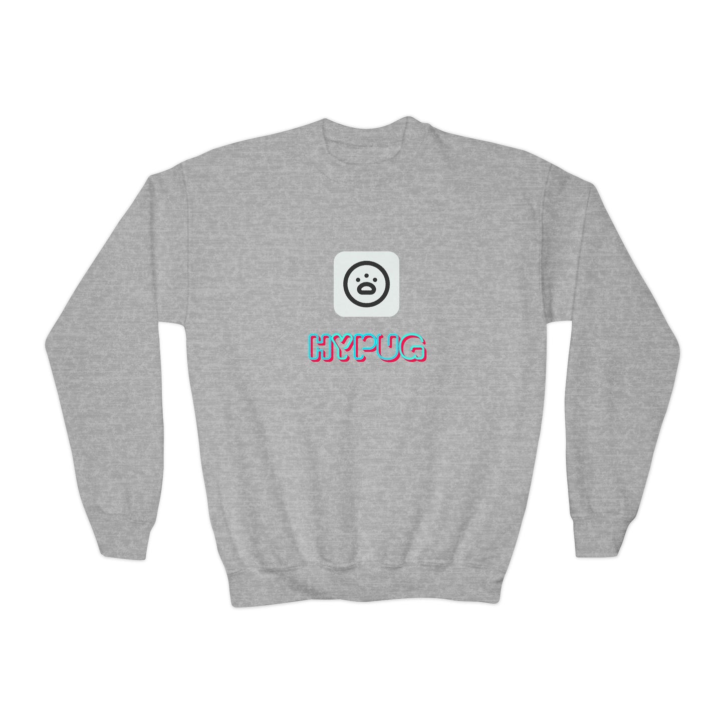 Big Dog Youth Crewneck Sweatshirt — Cute Cartoon Dog Graphic