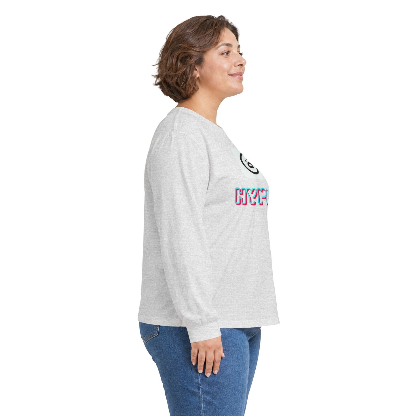 Big Dog Pug Graphic Long Sleeve Tee — Cute Dog Face Crewneck