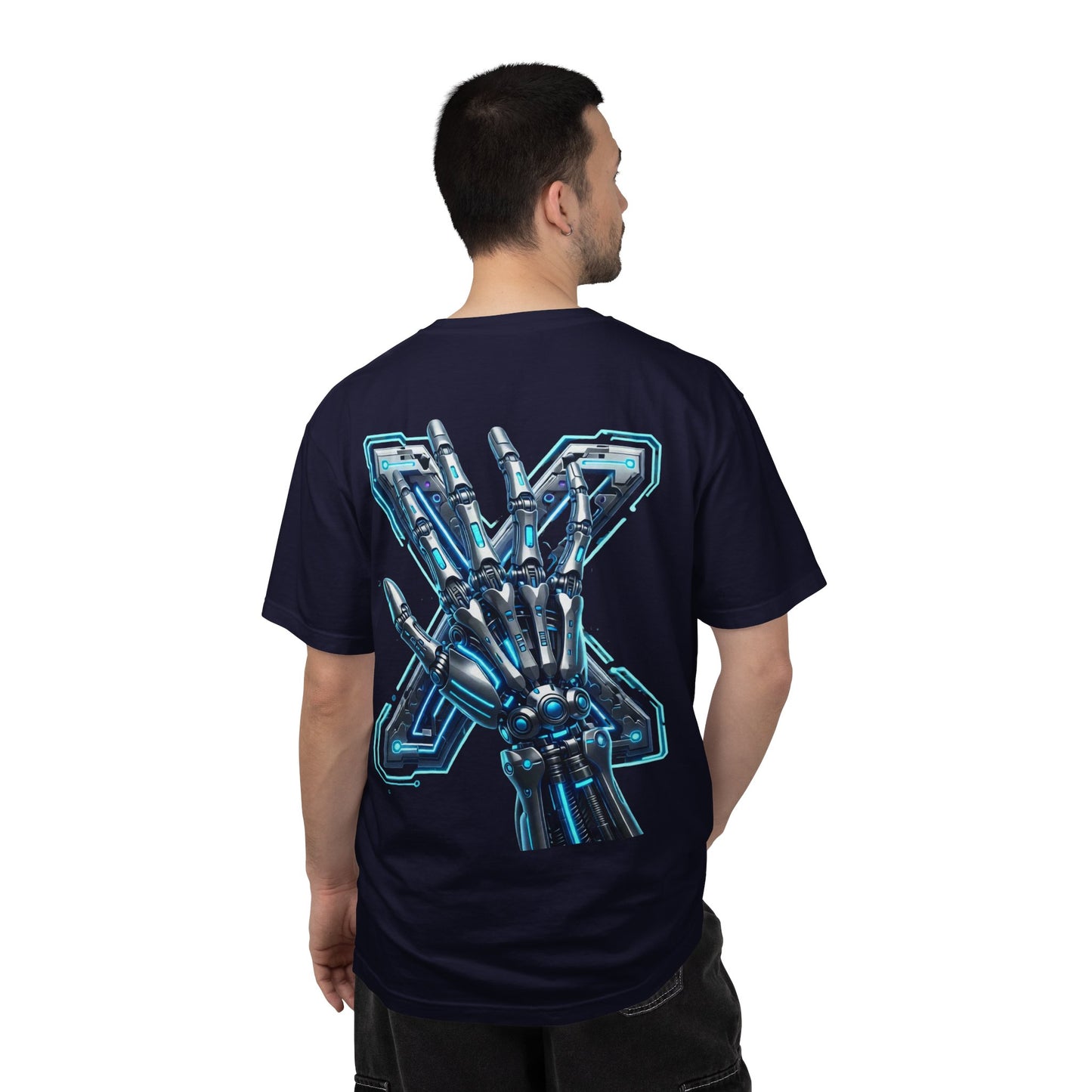 Hypug Xenon Skeleton Ribcage & Robotic X T-Shirt — Futuristic Tech Anatomy Tee