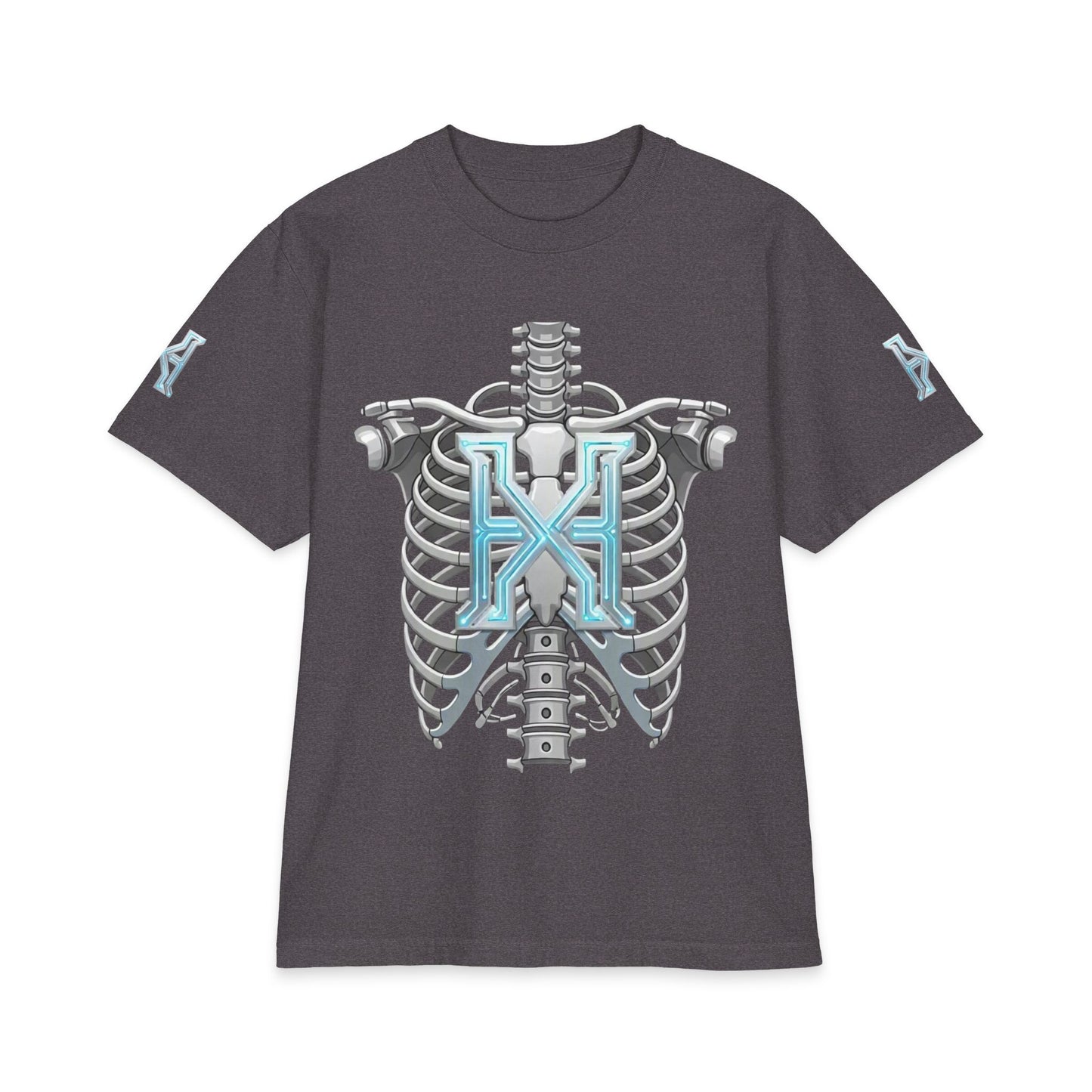 Hypug Cyber Skeleton Tee — Robotic X Ribcage Graphic Shirt