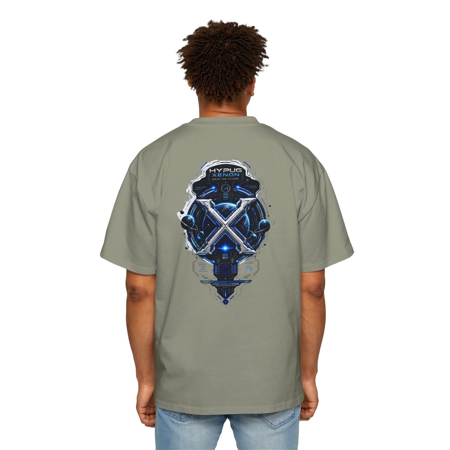 HYPUG XENON Cyber Orbit T-shirt back with futuristic orbital X graphic