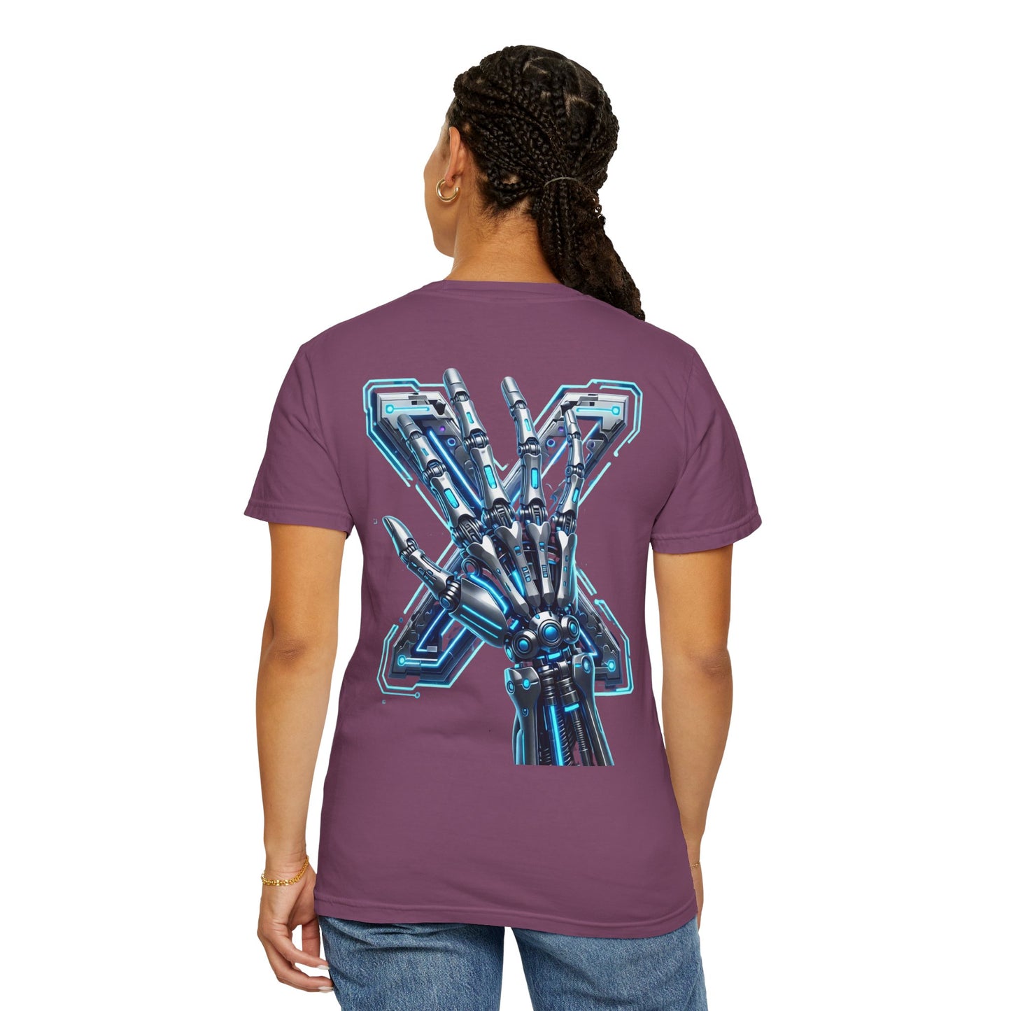 Hypug Xenon Skeleton Ribcage & Robotic X T-Shirt — Futuristic Tech Anatomy Tee