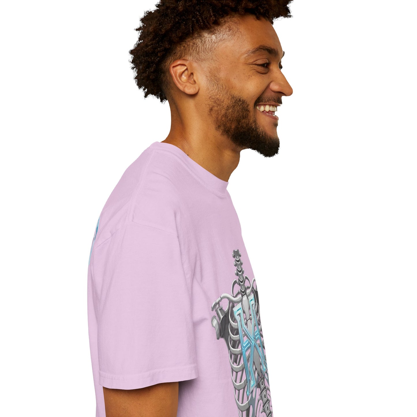 Hypug Xenon Skeleton Ribcage & Robotic X T-Shirt — Futuristic Tech Anatomy Tee