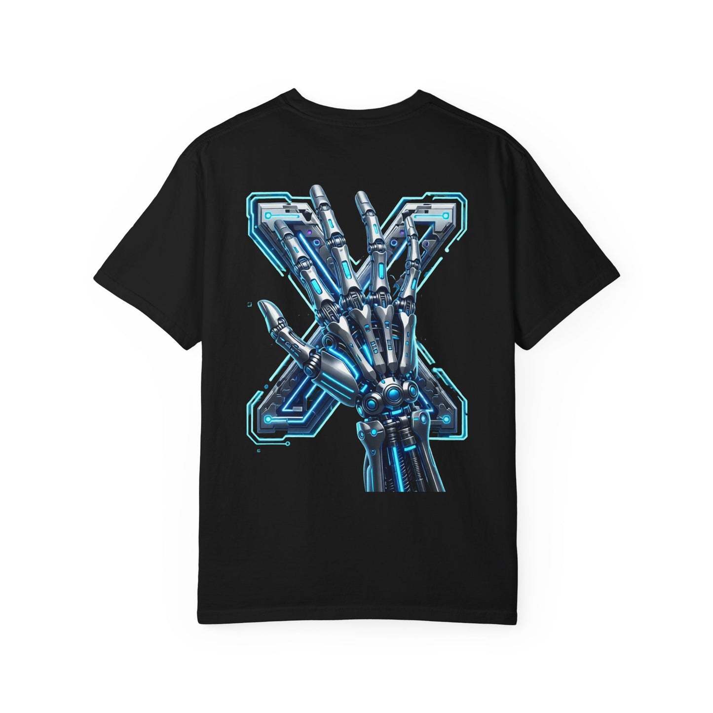 Hypug Xenon Skeleton Ribcage & Robotic X T-Shirt — Futuristic Tech Anatomy Tee