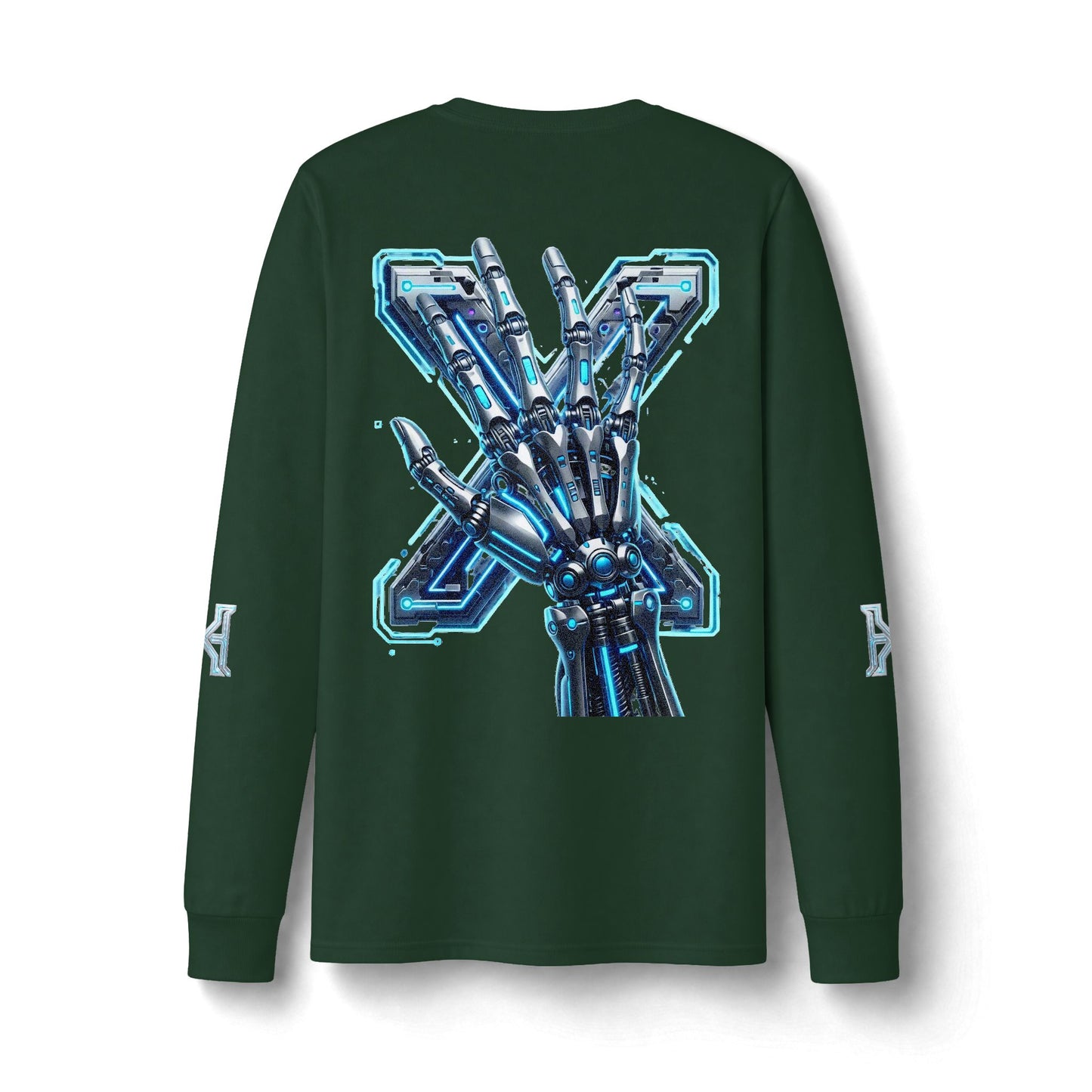 Hypug Xenon Cyber Skeleton Long Sleeve Tee — Futuristic Robotic X Ribcage Graphic