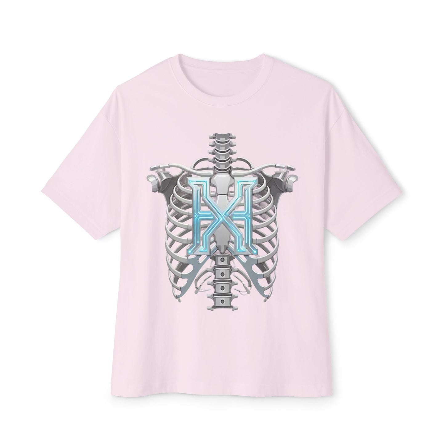 Cyber X Skeleton Tee — Futuristic Robotic Ribcage Graphic T-Shirt