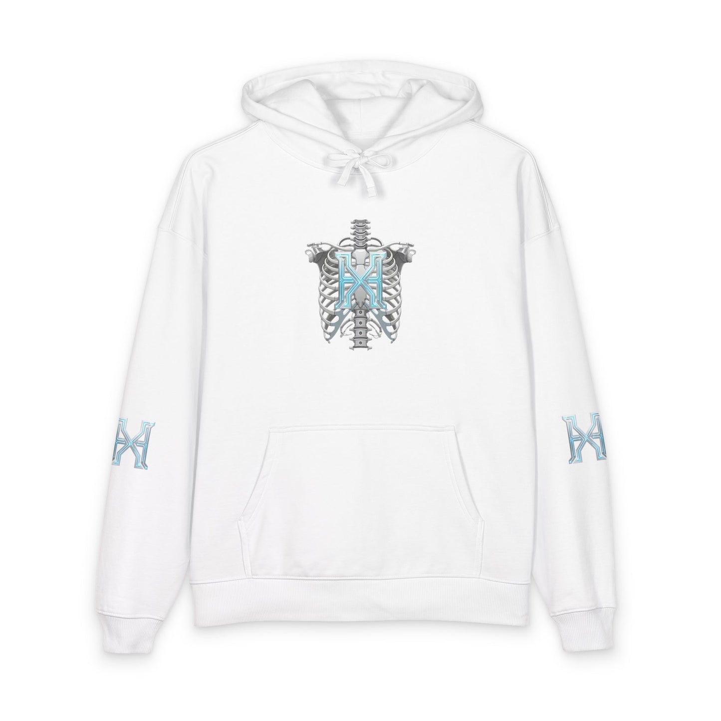 Hypug Xenon Hoodie — Cybernetic Spine & Robotic Hand Graphic Pullover