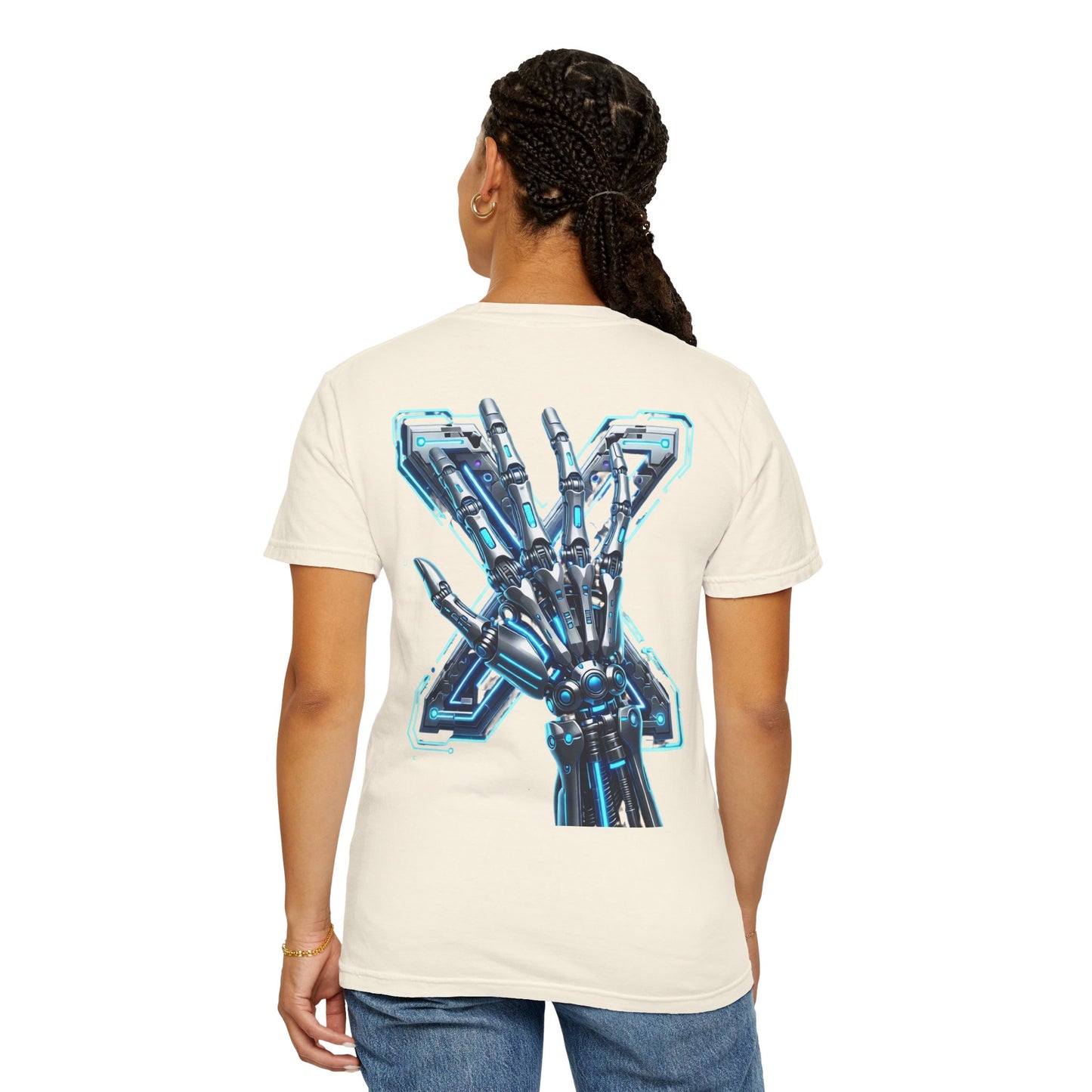Hypug Xenon Skeleton Ribcage & Robotic X T-Shirt — Futuristic Tech Anatomy Tee
