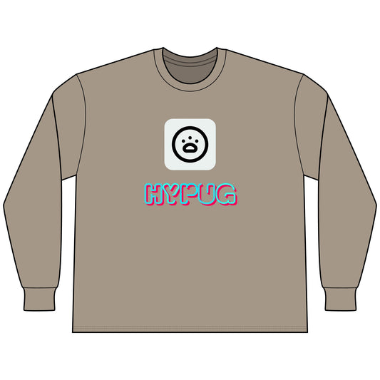Big Dog Boxer Long Sleeve Tee — 'HYPUG' Graphic Front & Back
