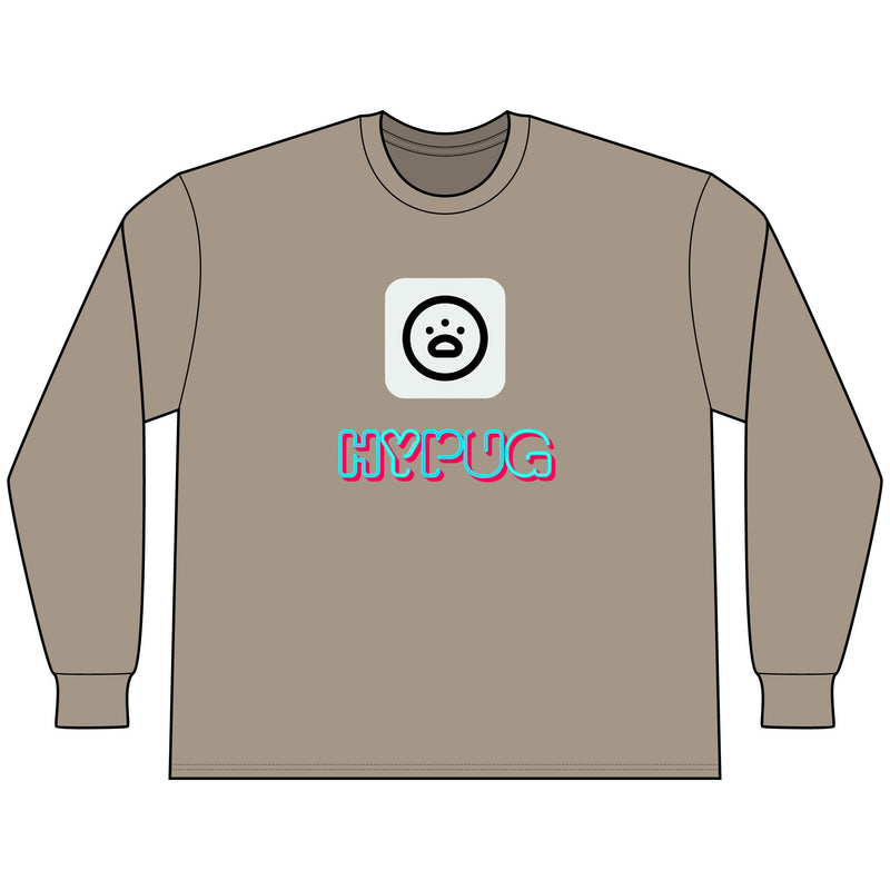 Big Dog Boxer Long Sleeve Tee — 'HYPUG' Graphic Front & Back