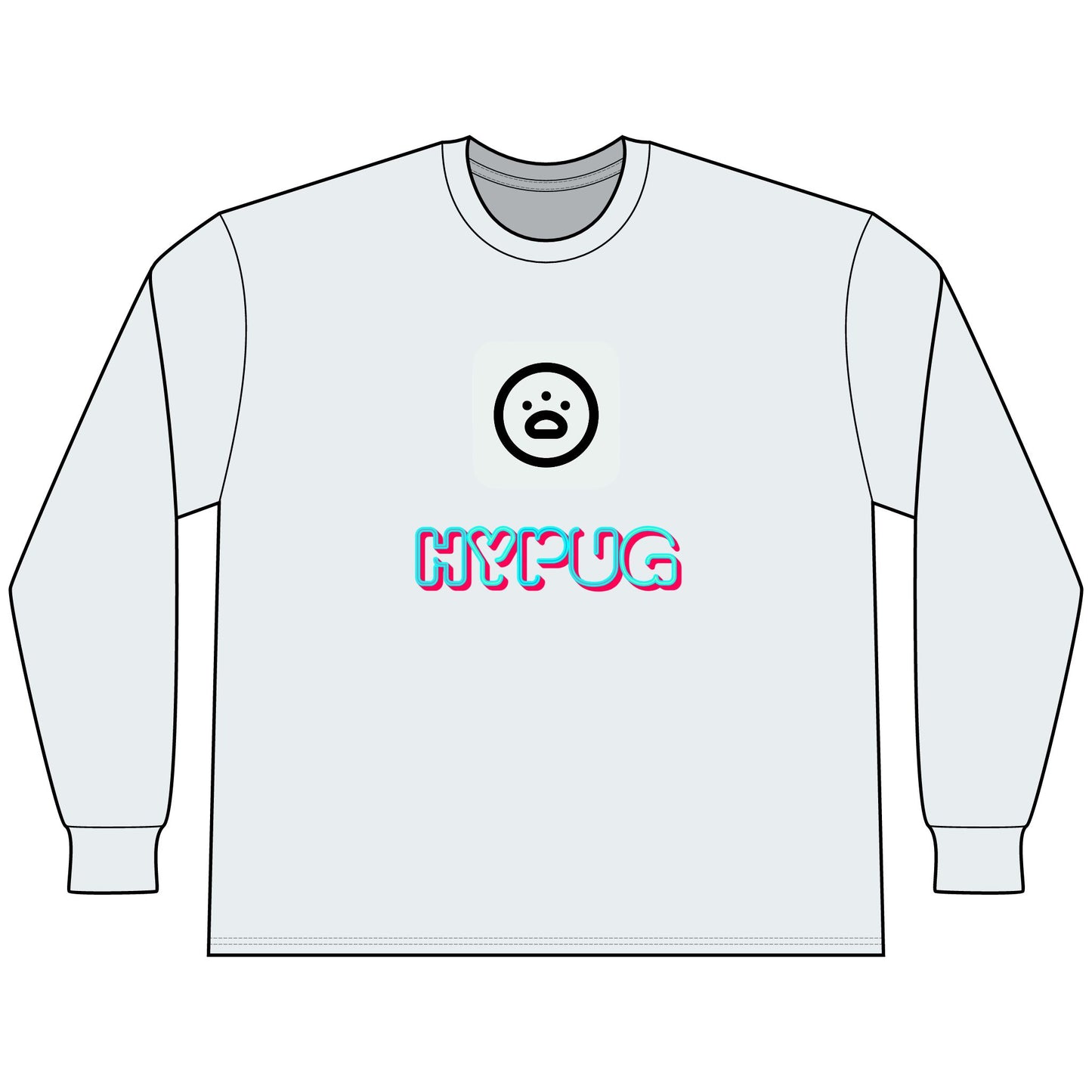 Big Dog Boxer Long Sleeve Tee — 'HYPUG' Graphic Front & Back