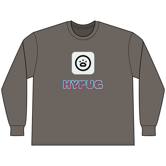 Big Dog Boxer Long Sleeve Tee — 'HYPUG' Graphic Front & Back