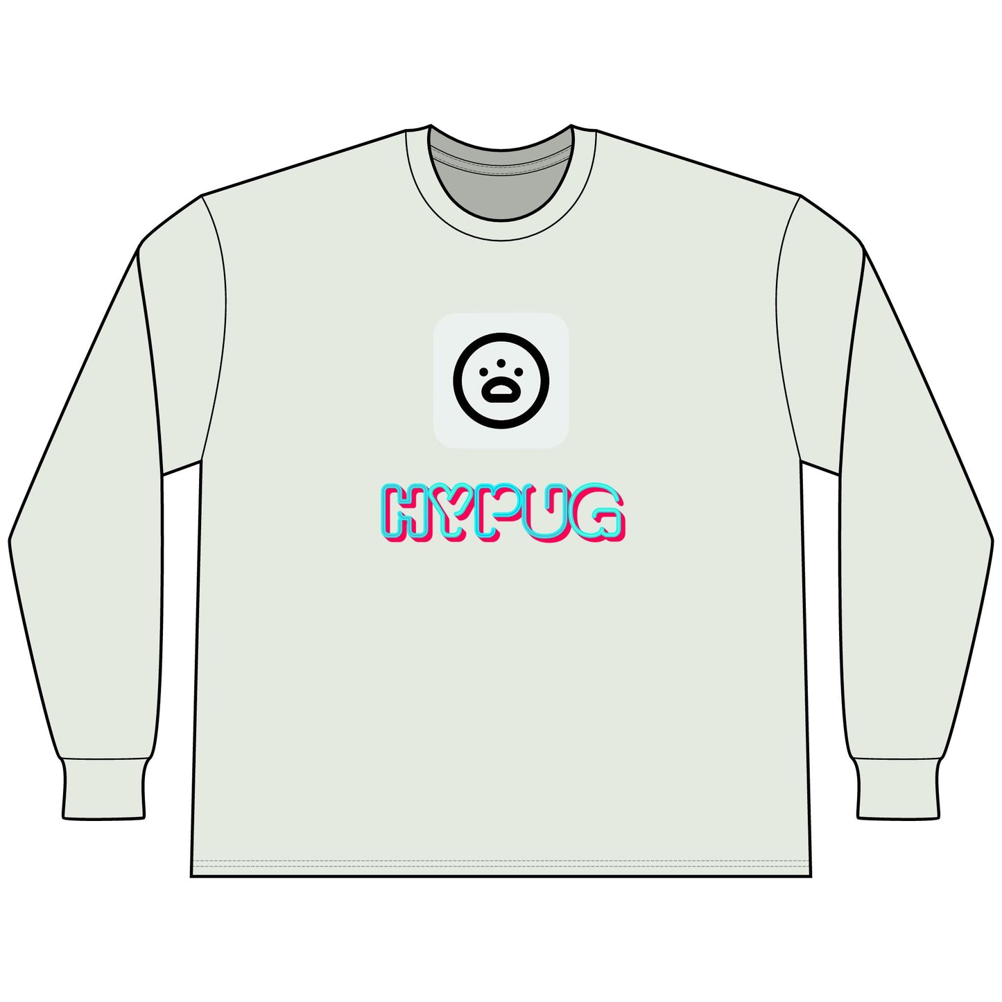Big Dog Boxer Long Sleeve Tee — 'HYPUG' Graphic Front & Back