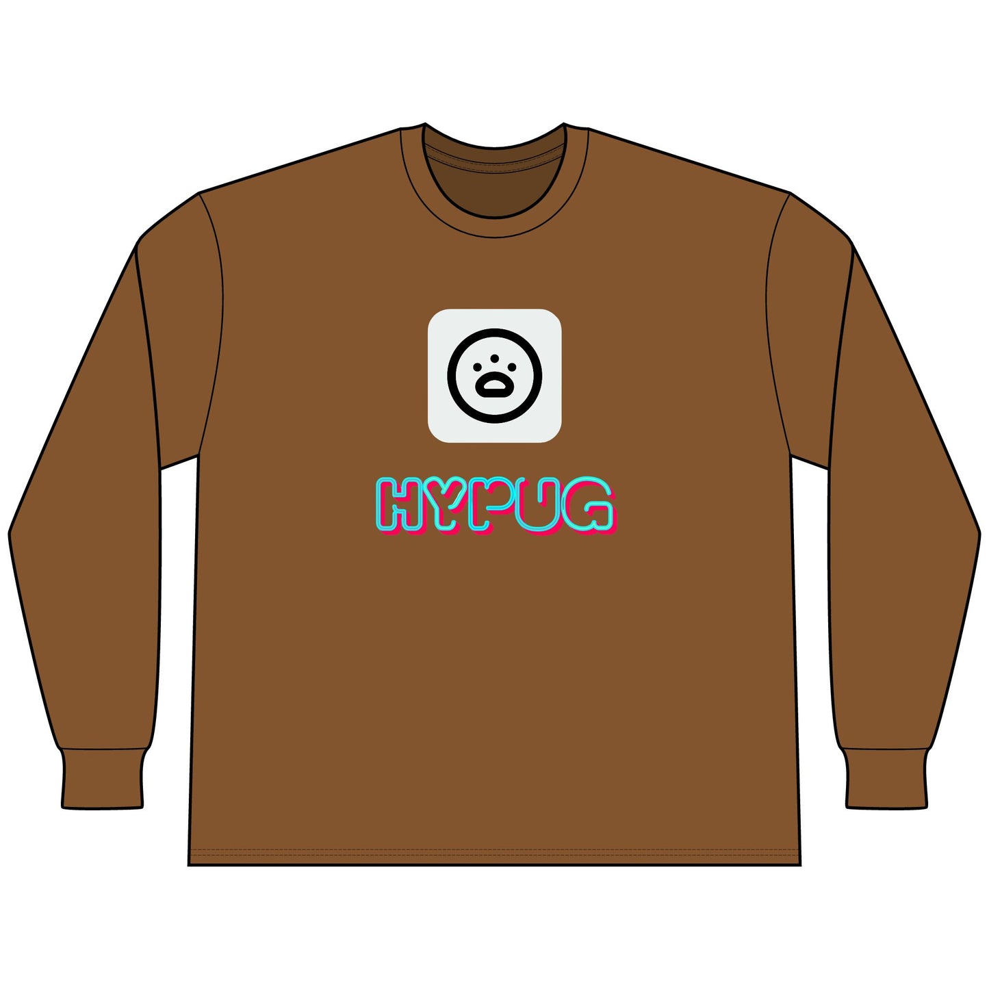 Big Dog Boxer Long Sleeve Tee — 'HYPUG' Graphic Front & Back