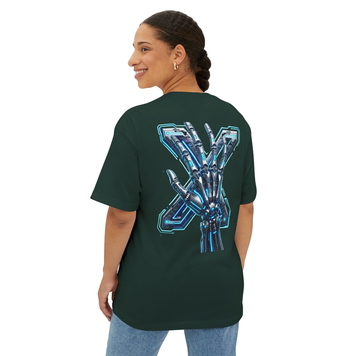 Cyber X Skeleton Tee — Futuristic Robotic Ribcage Graphic T-Shirt