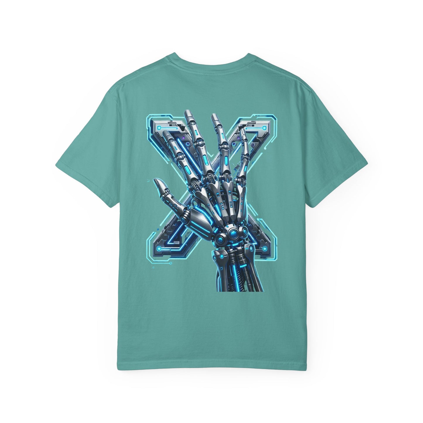 Hypug Xenon Skeleton Ribcage & Robotic X T-Shirt — Futuristic Tech Anatomy Tee