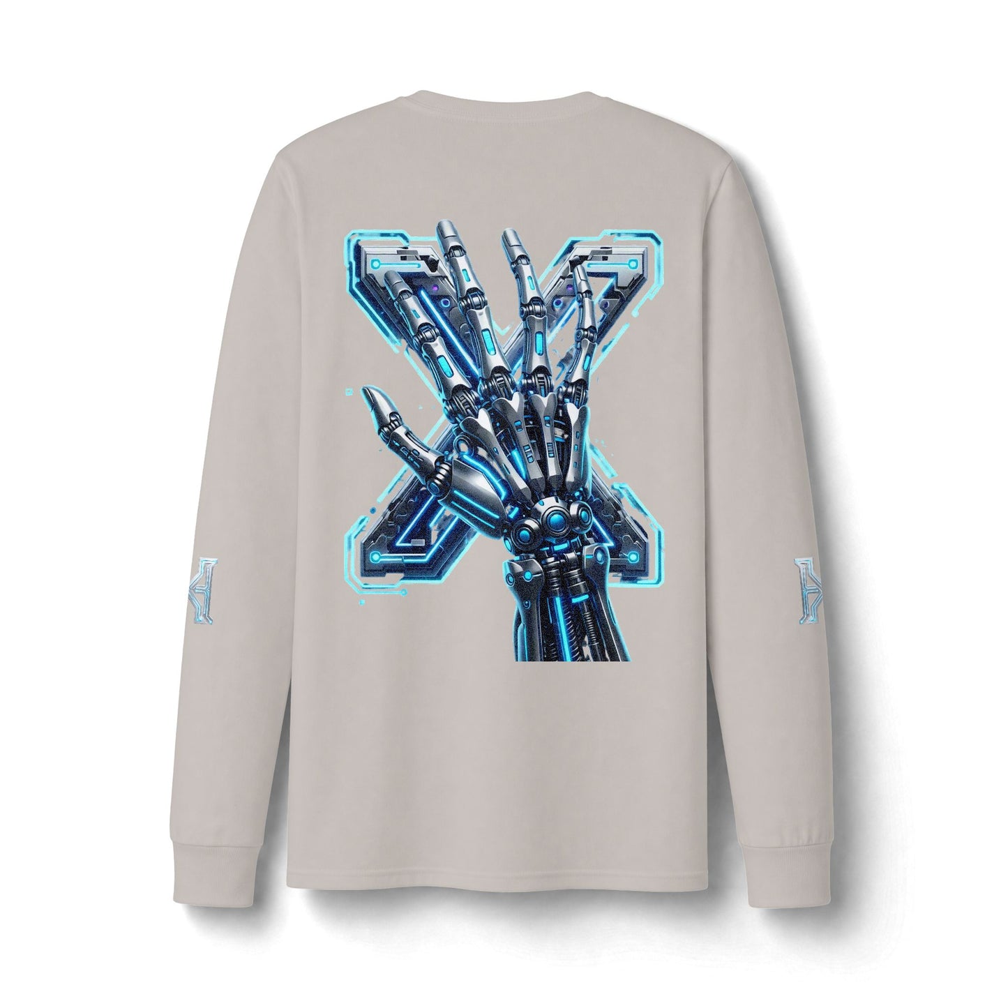 Hypug Xenon Cyber Skeleton Long Sleeve Tee — Futuristic Robotic X Ribcage Graphic