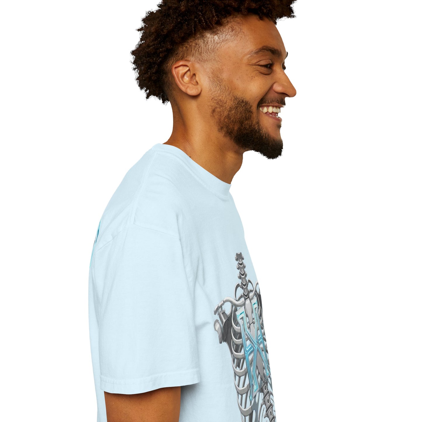 Hypug Xenon Skeleton Ribcage & Robotic X T-Shirt — Futuristic Tech Anatomy Tee