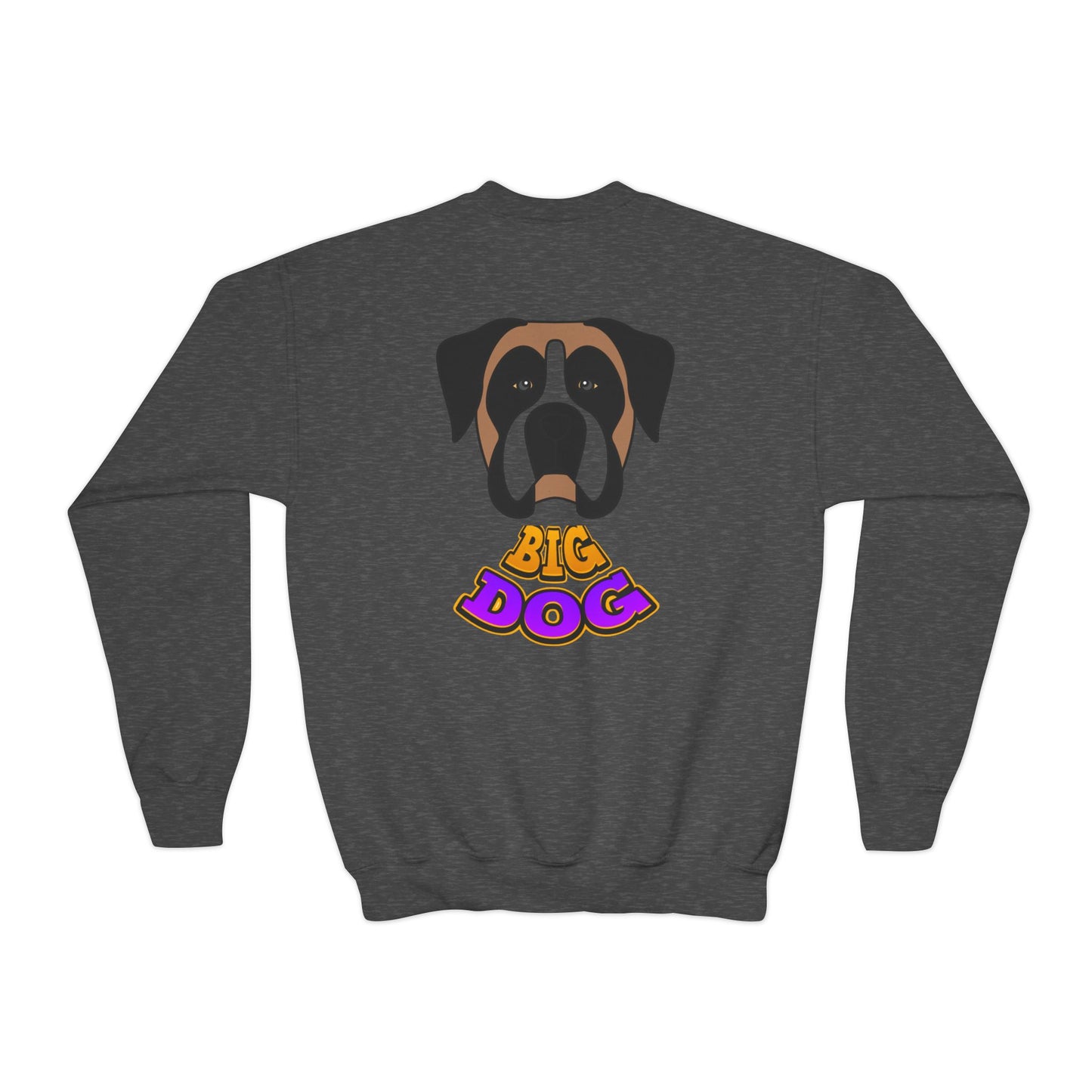 Big Dog Youth Crewneck Sweatshirt — Cute Cartoon Dog Graphic