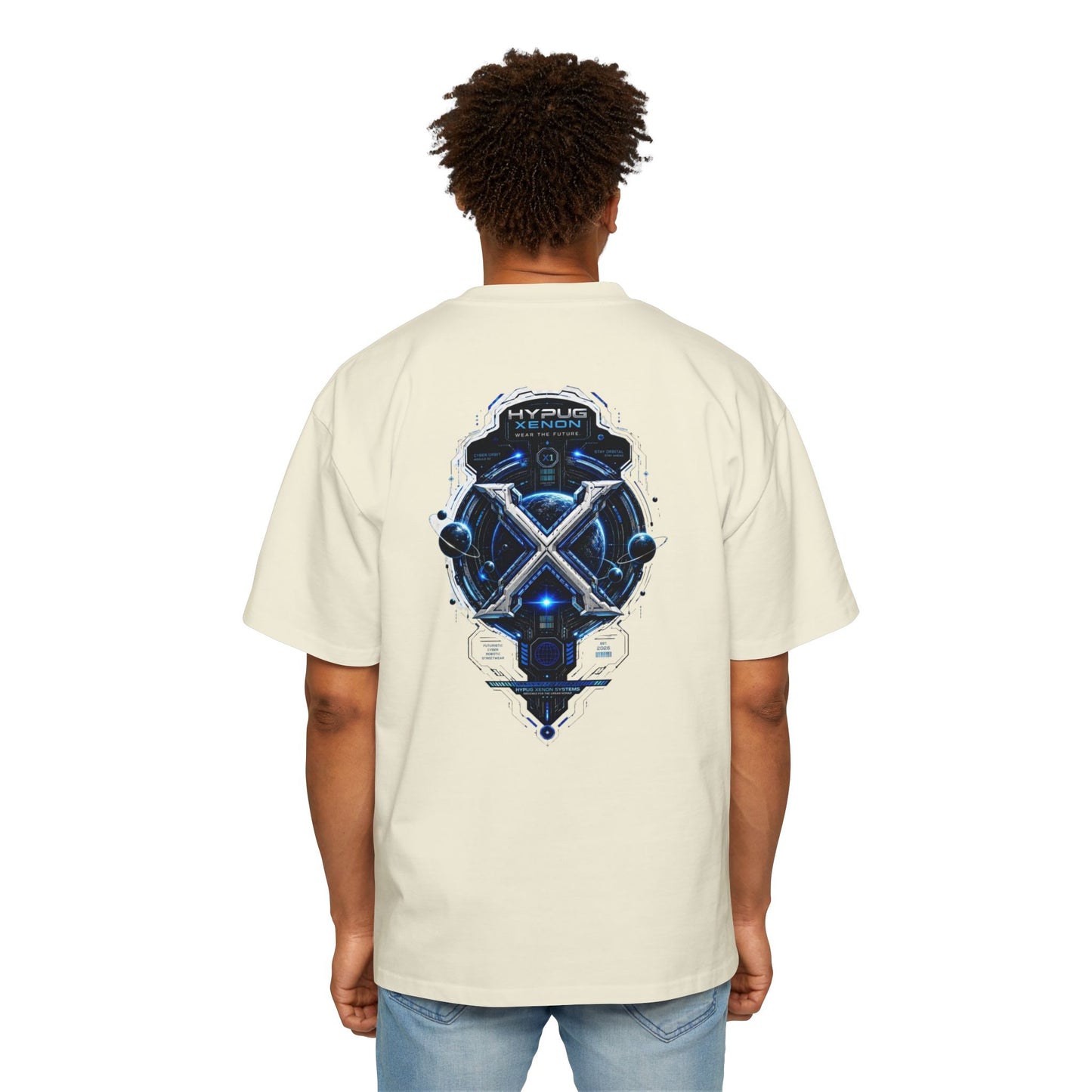 HYPUG XENON Cyber Orbit T-shirt back with futuristic orbital X graphic